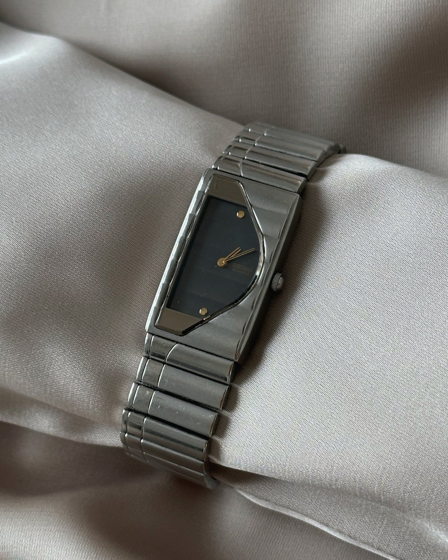 Seiko Half Moon Silver Tone Watch