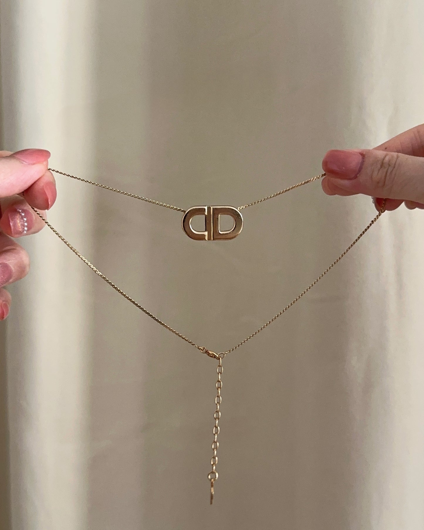Christian Dior Vintage ‘CD’ Logo Pendant Necklace (1990s)