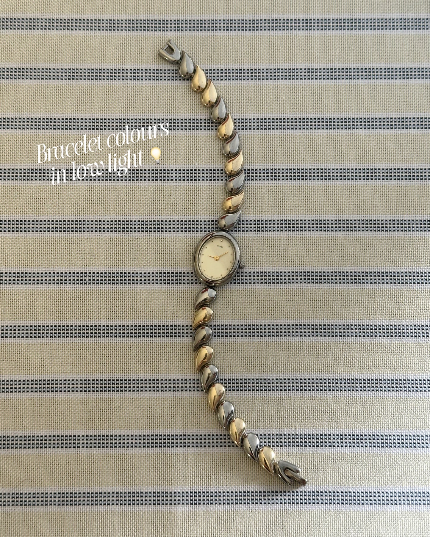 Petite Oval Swirl Two-Tone Bracelet Watch
