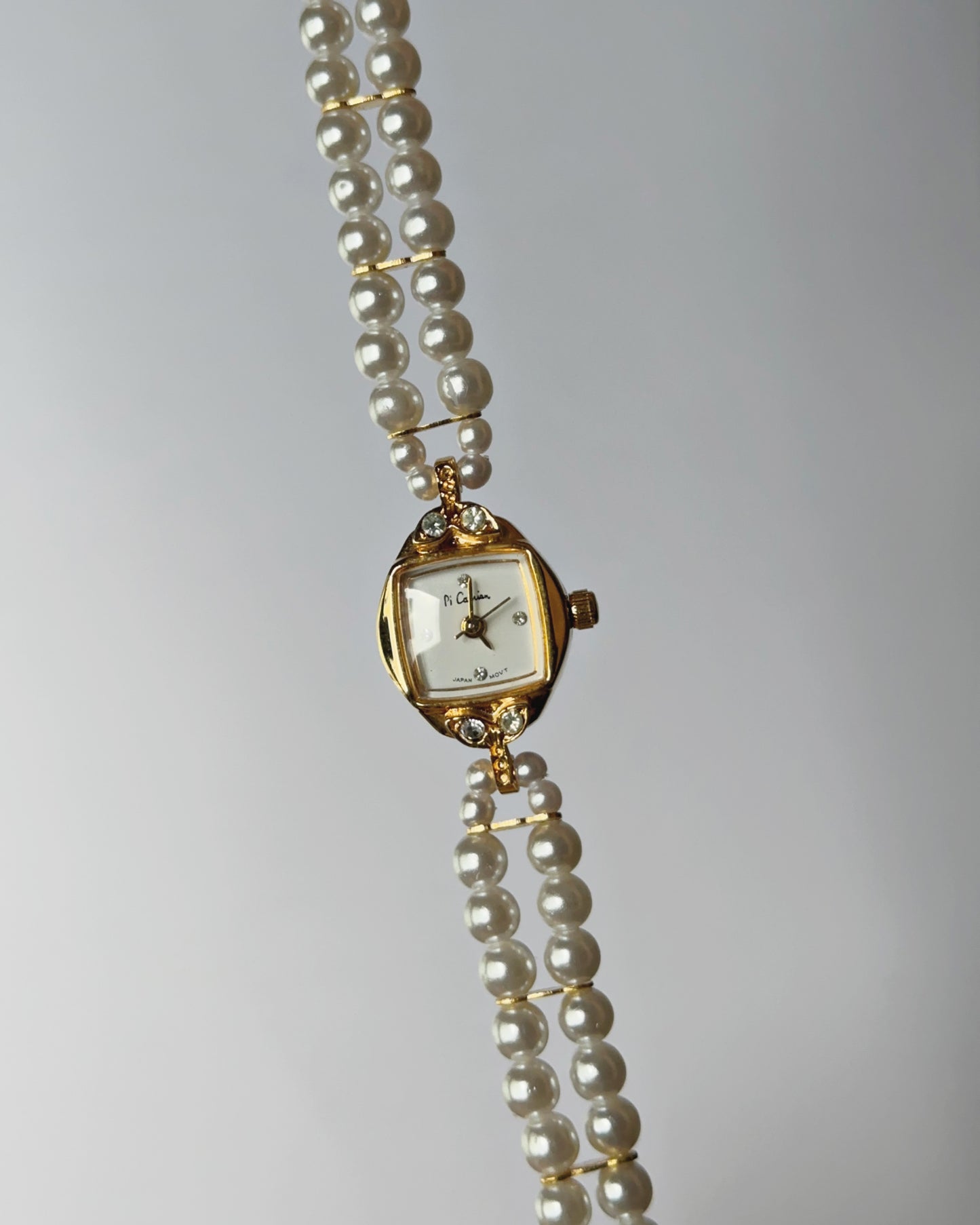 Petite Pearl Manual Winding Gold Tone Watch