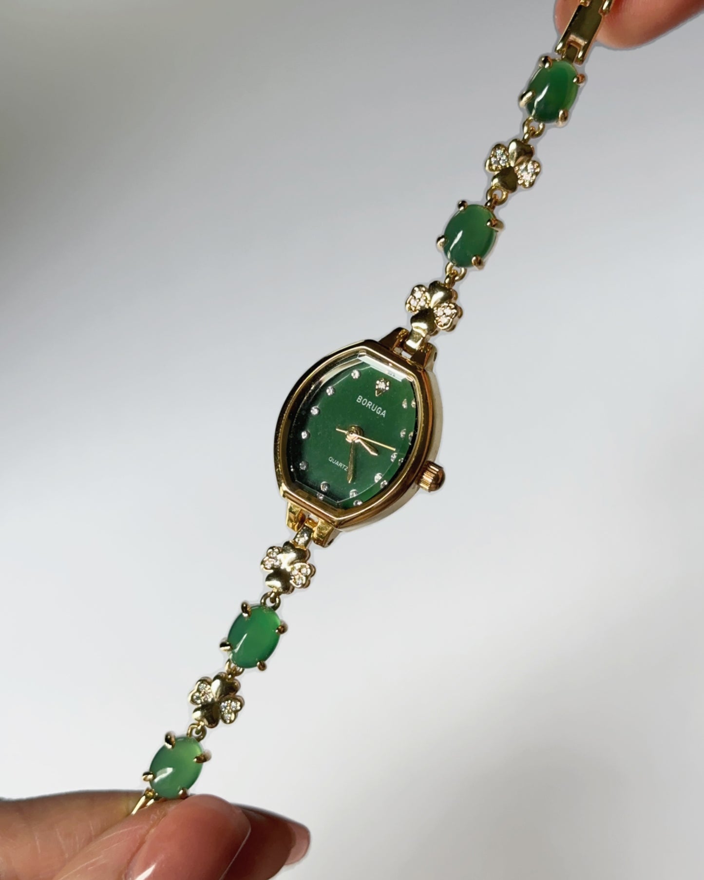 The Lucky Green Boruga Gold Tone Watch
