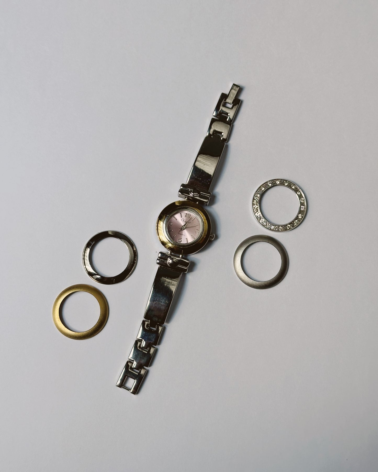 Interchangeable Pink Dial Watch Set
