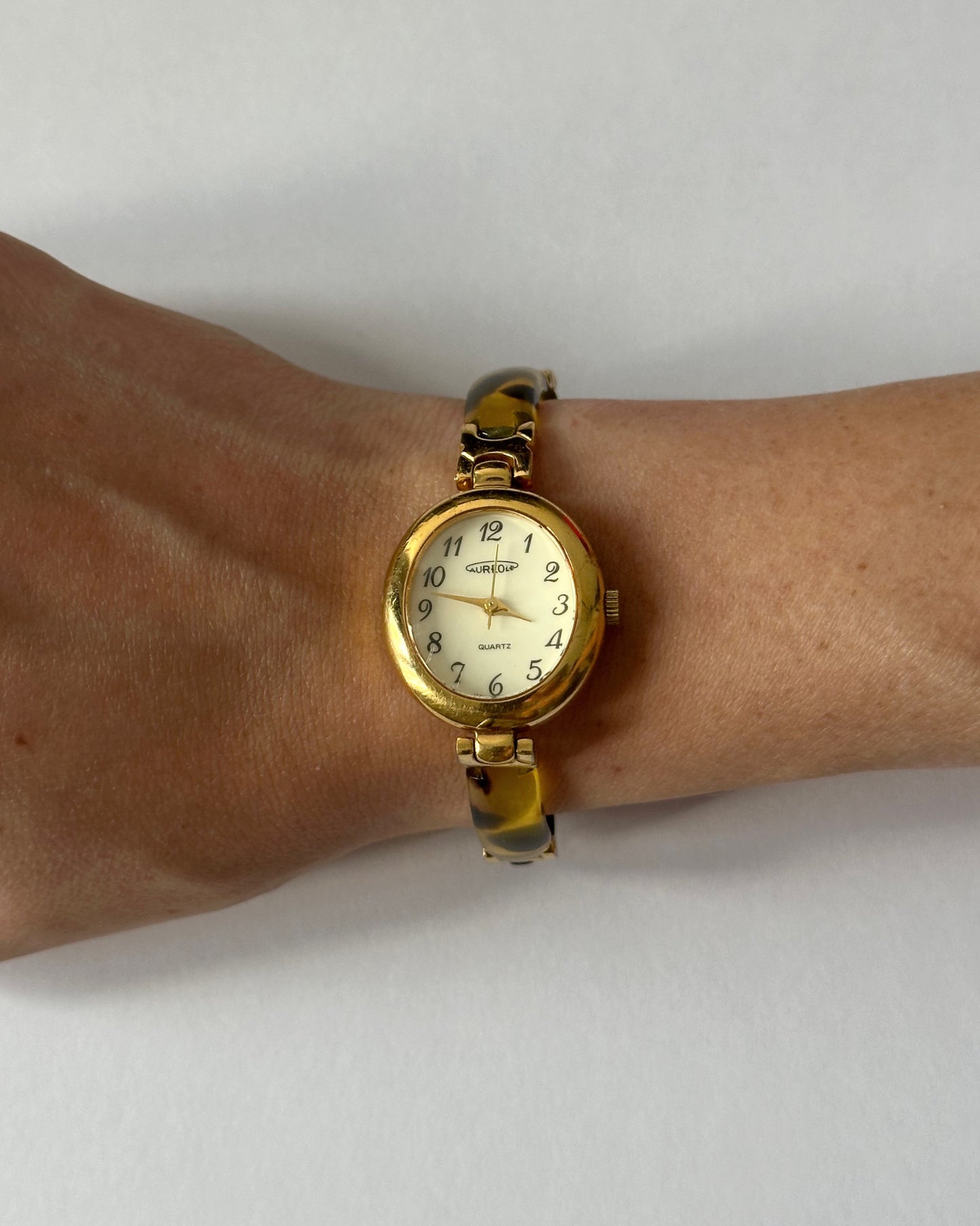 Aureole Tortoiseshell Swiss Made Oval Watch