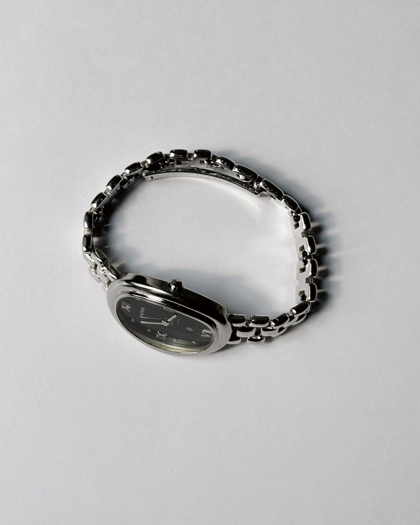 Racer Black Dial Oval "Baignoire" Watch