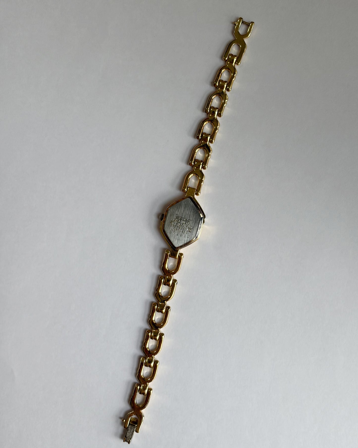Vintage Seiko Hexagonal Black Dial Bracelet Watch