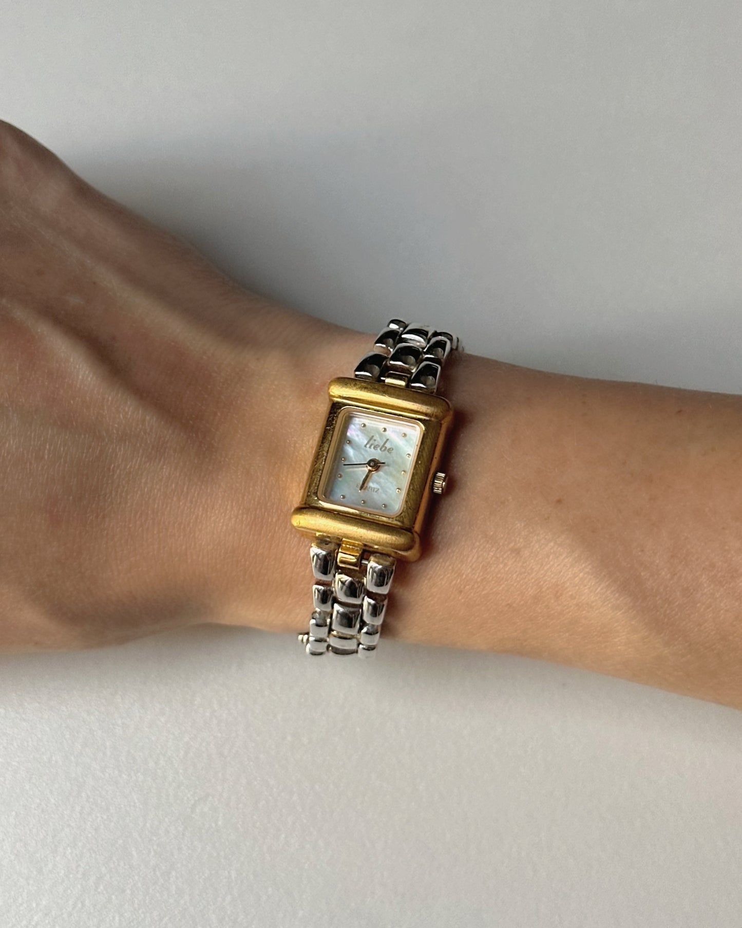 Dual-Tone Mother of Pearl Tank Watch