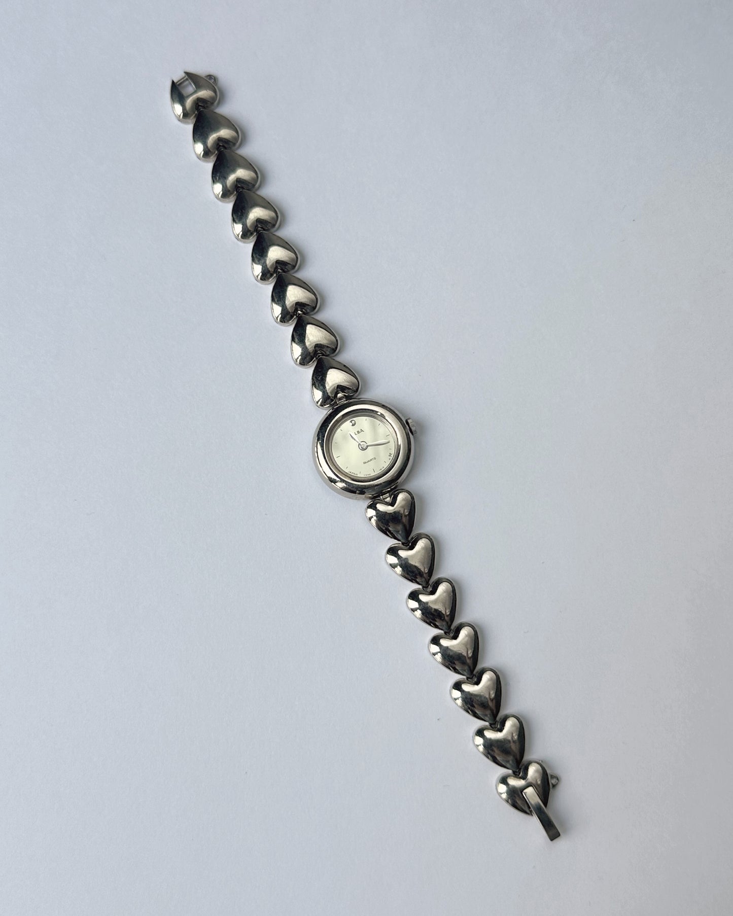 Alba Chrome Heart-Link Bracelet Watch