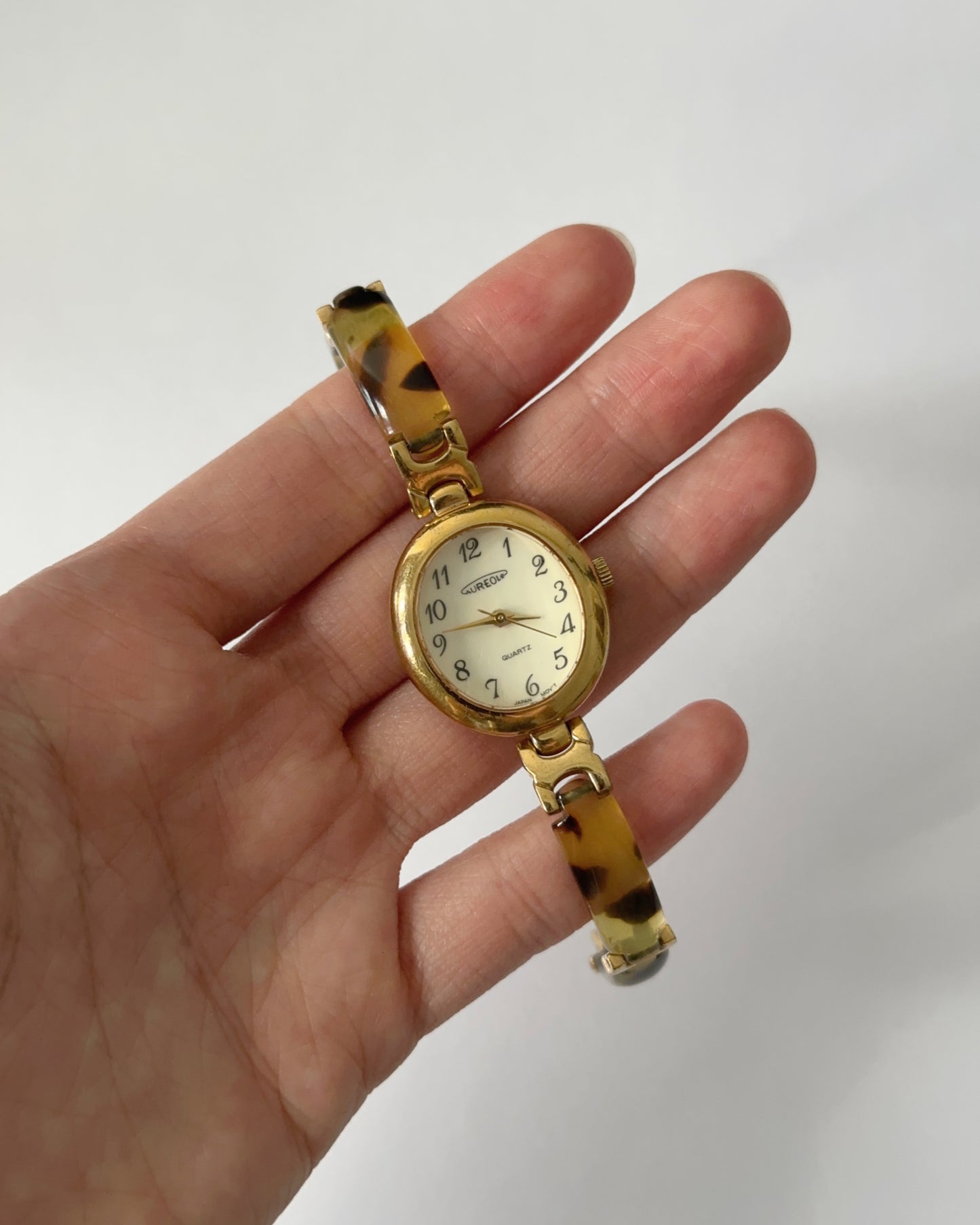 Aureole Tortoiseshell Swiss Made Oval Watch