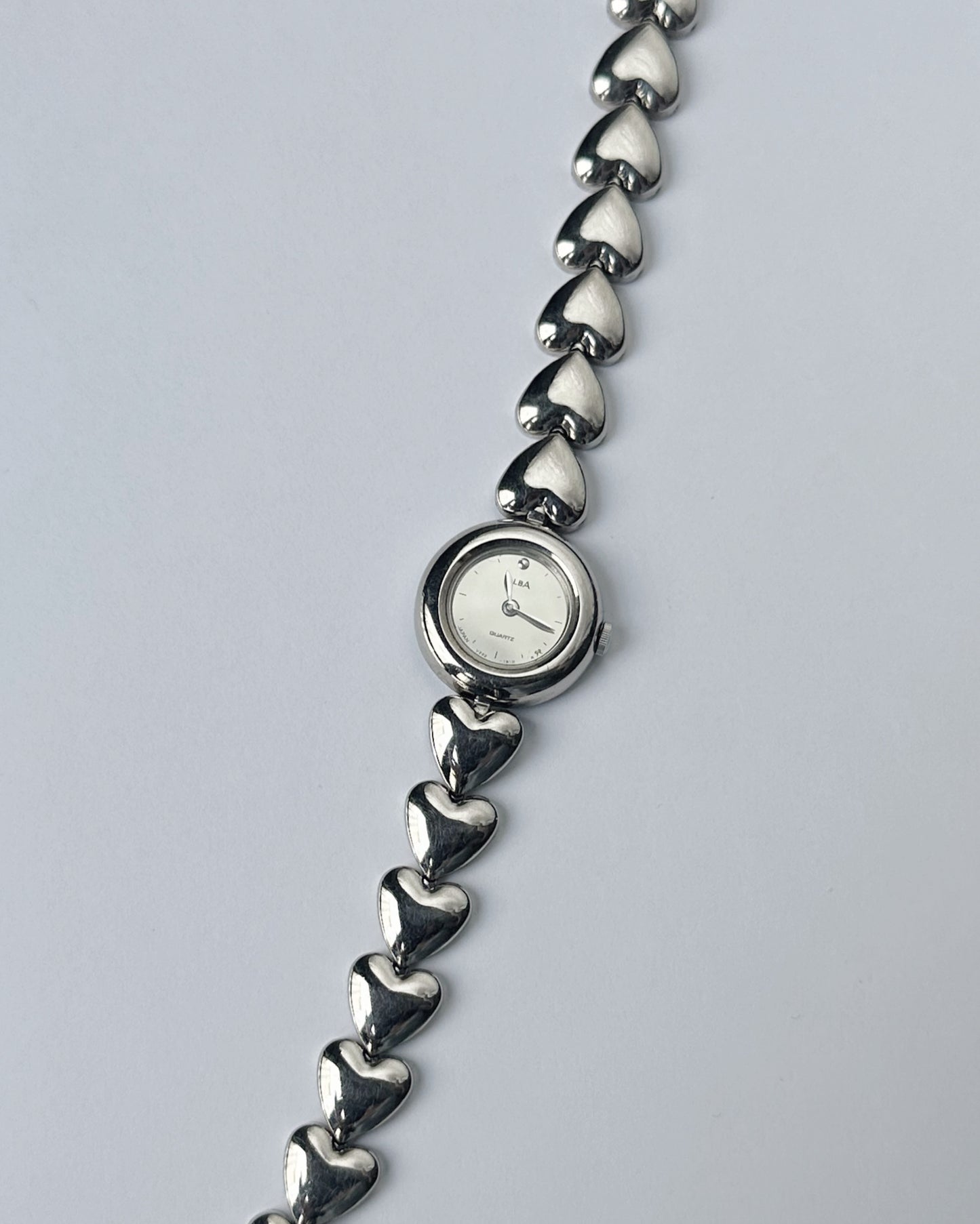 Alba Chrome Heart-Link Bracelet Watch