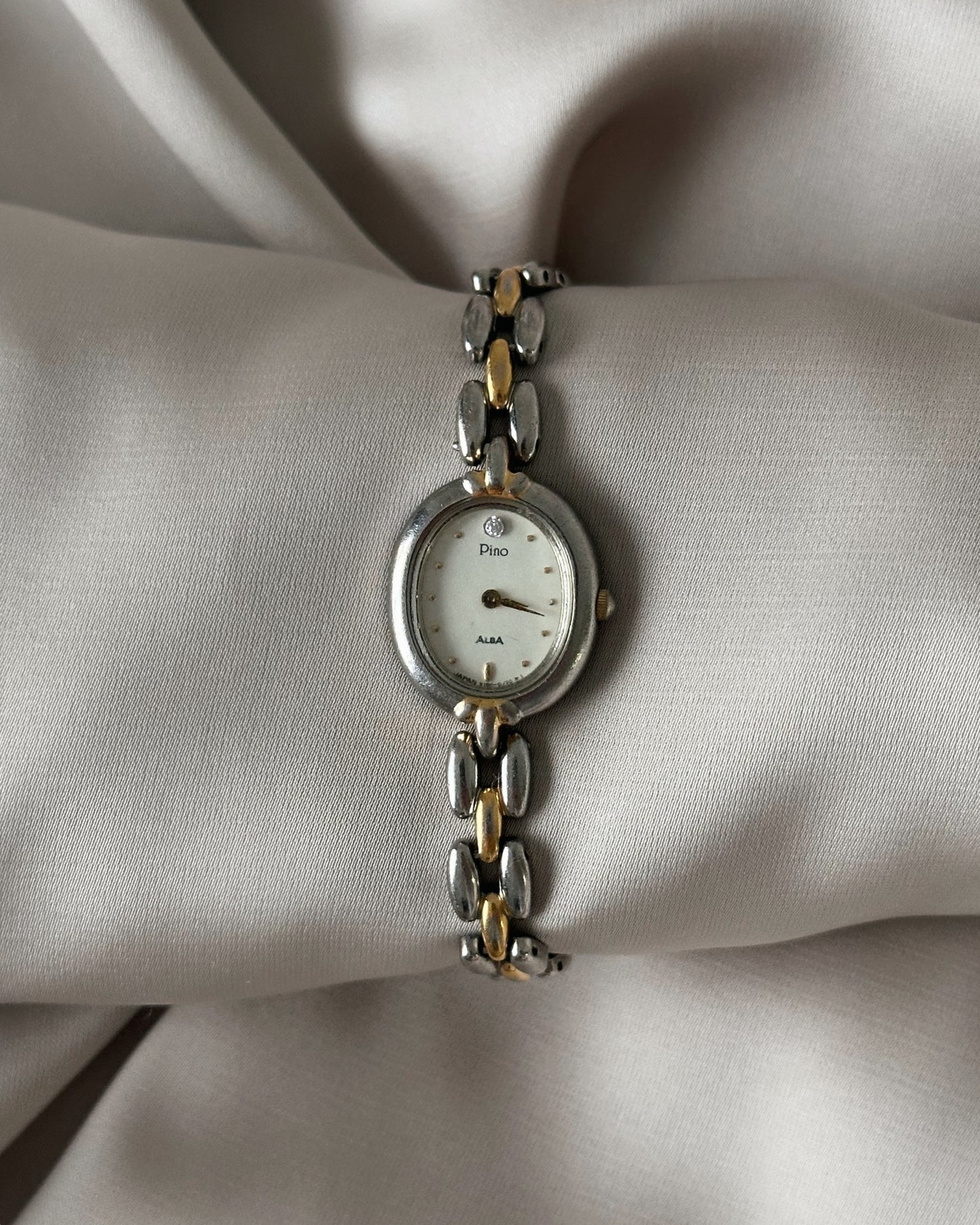 Petite Two-Tone Oval Watch