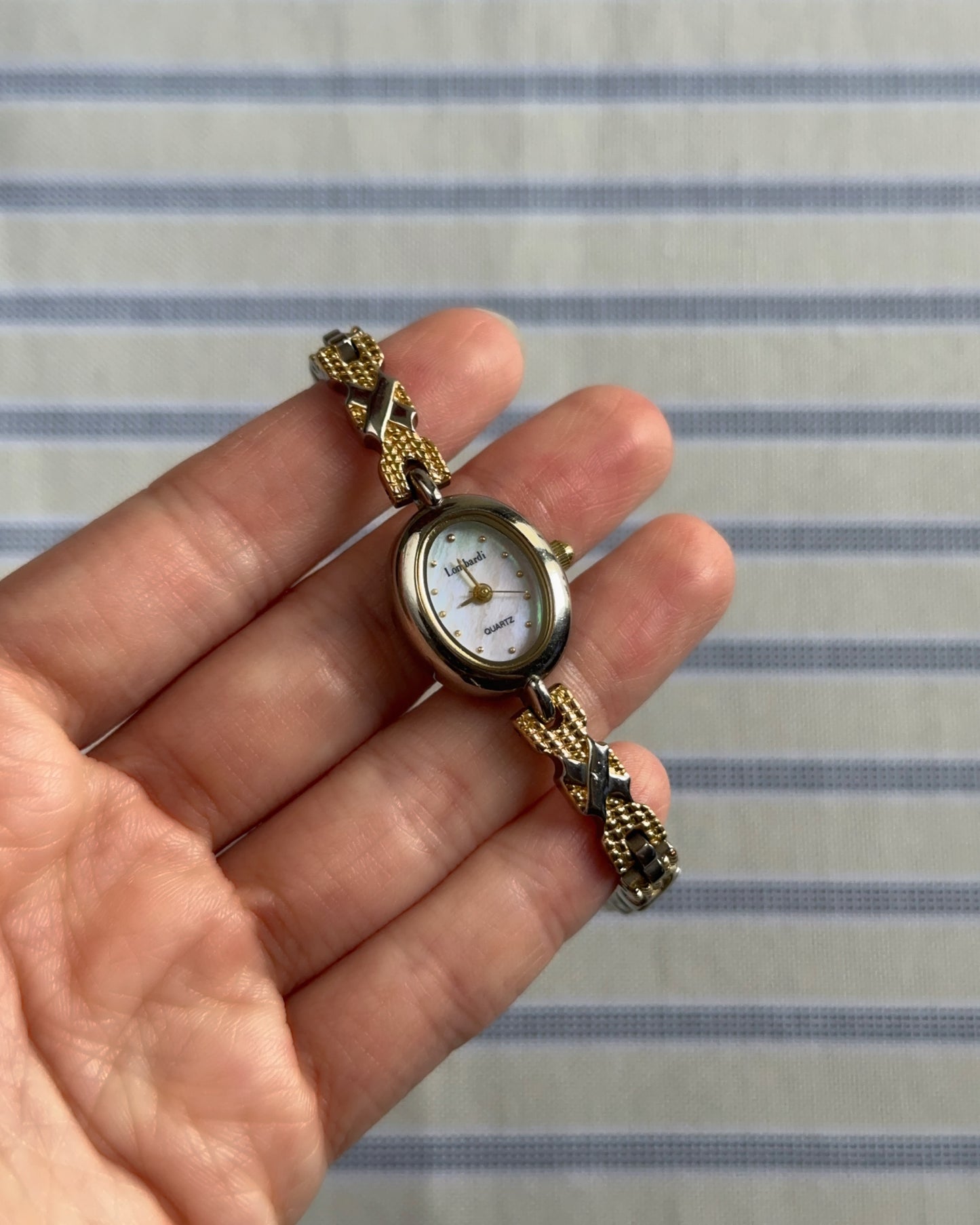 Lombardi Dual-Tone “Golden Weave” Vintage Watch