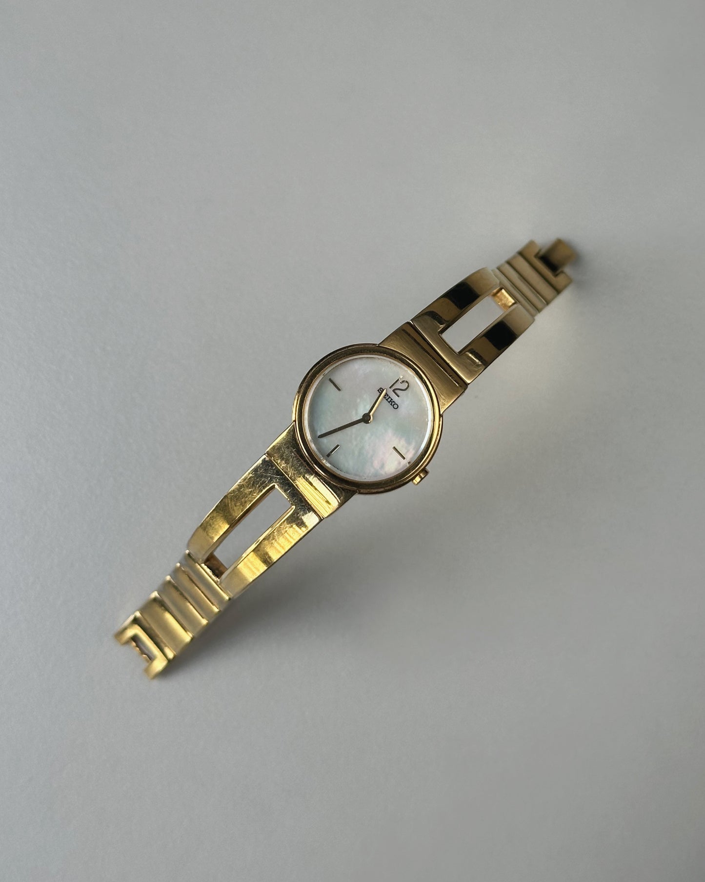 Seiko Gold Bangle Mother-of-Pearl Watch