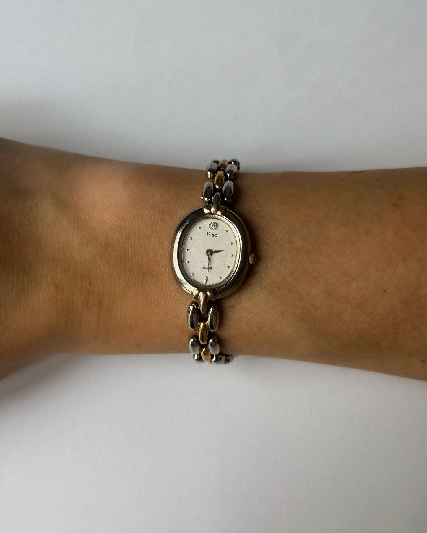 Petite Two-Tone Oval Watch