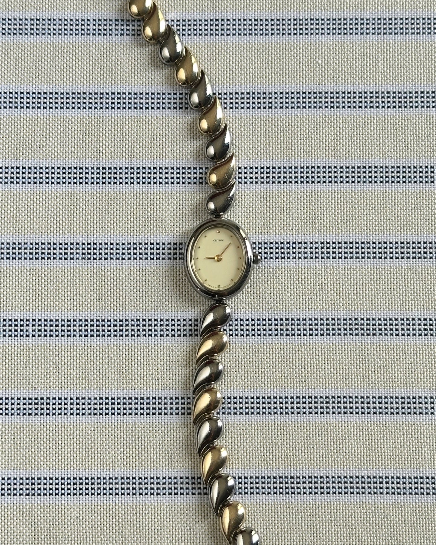 Petite Oval Swirl Two-Tone Bracelet Watch