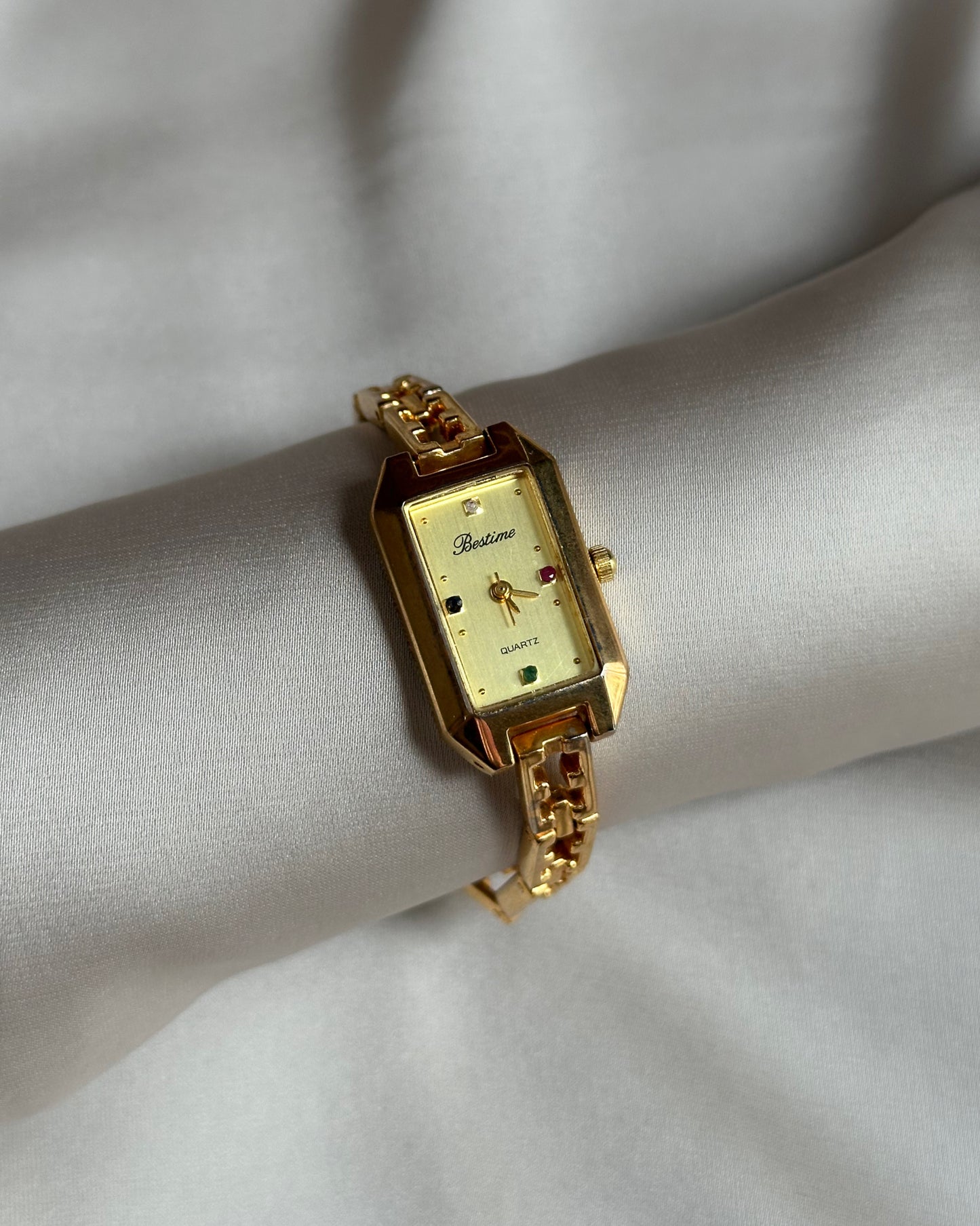 Prism Gold Tone Art Deco Tank Watch