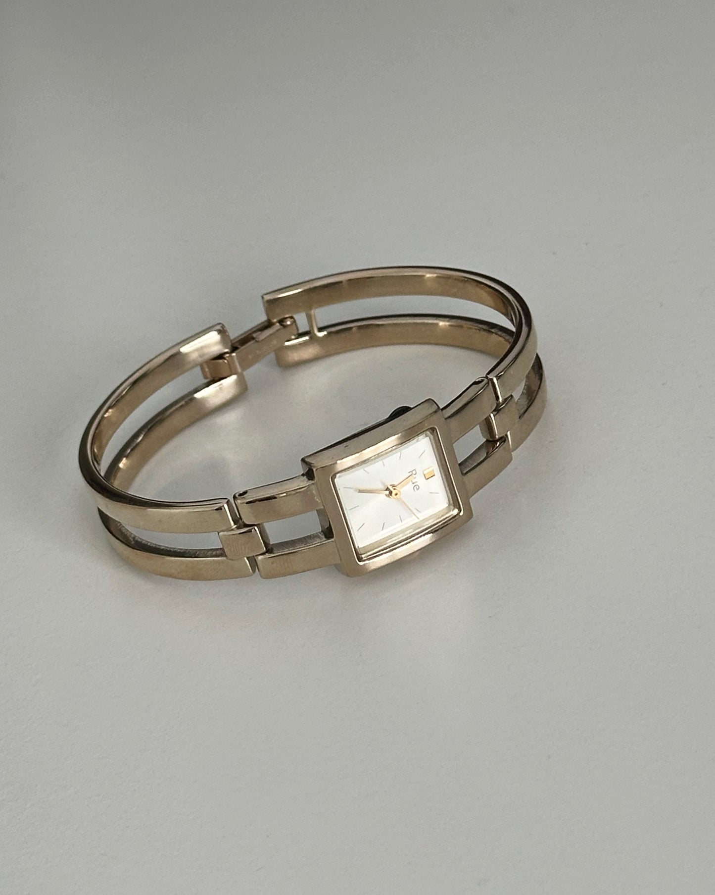 Square Light Gold Tone Bangle Watch by Alba