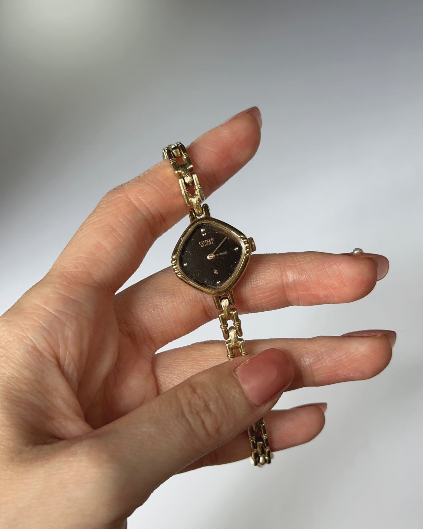 Rare Gold Tone Diamond Shape Citizen Watch