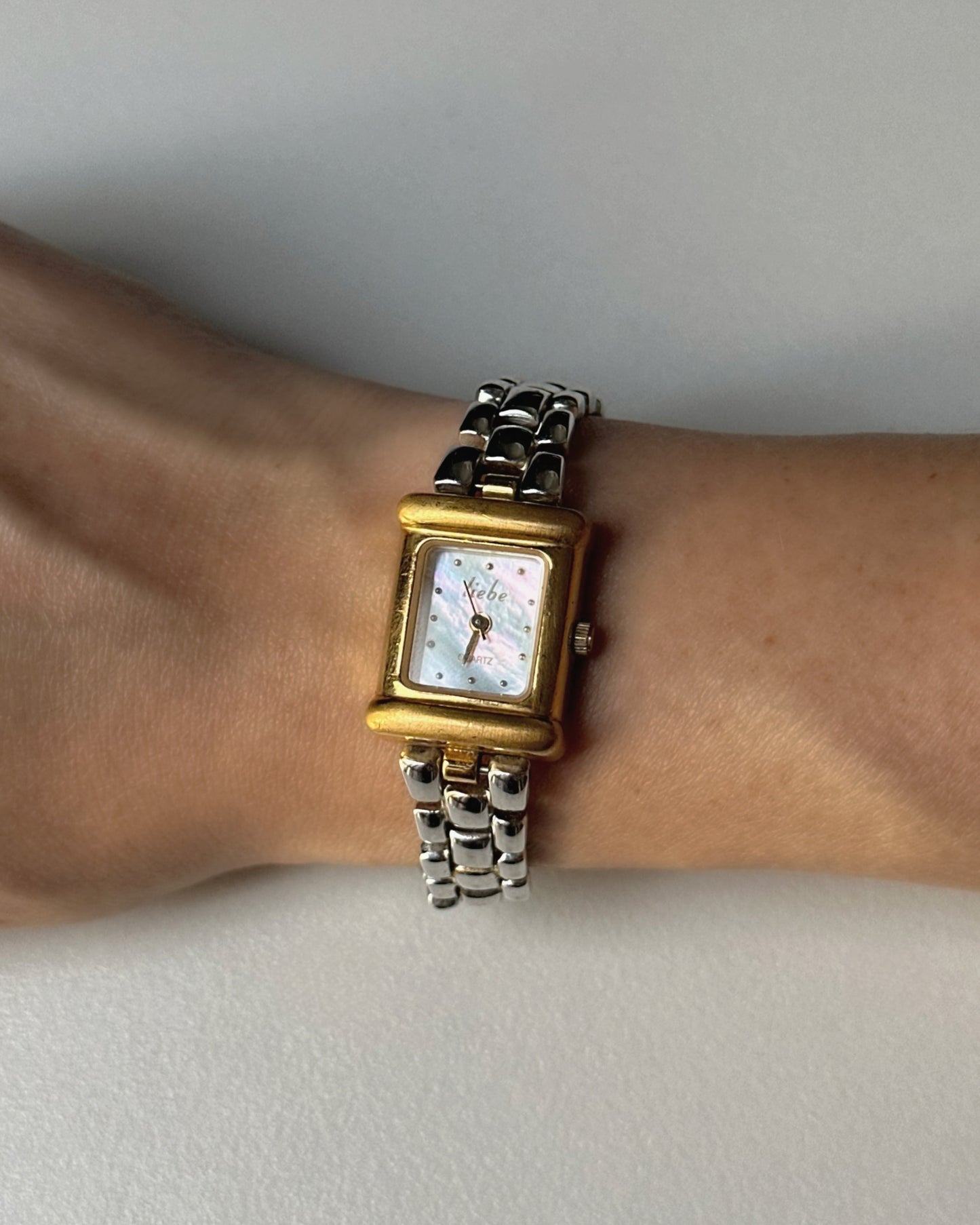 Dual-Tone Mother of Pearl Tank Watch