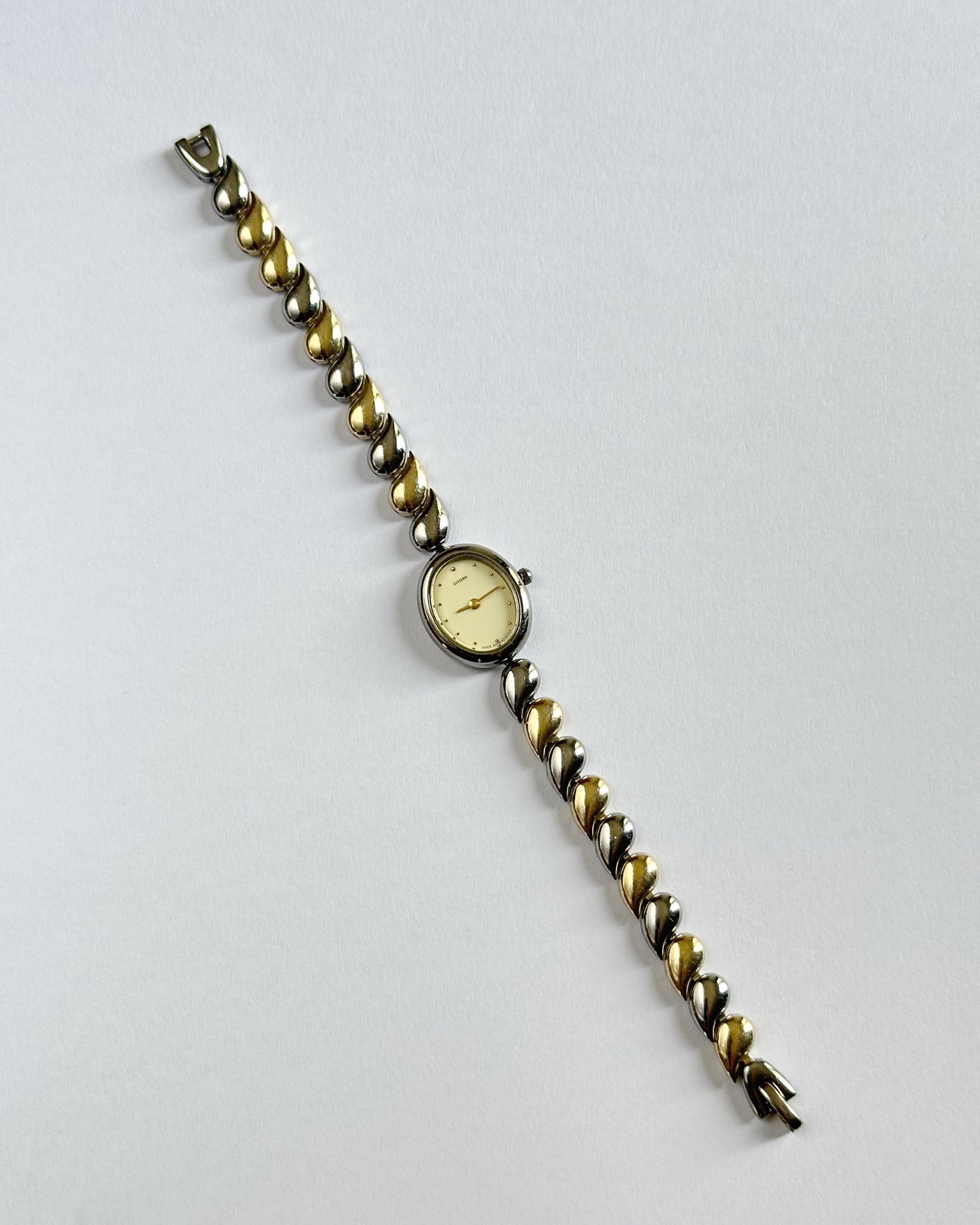 Petite Oval Swirl Two-Tone Bracelet Watch