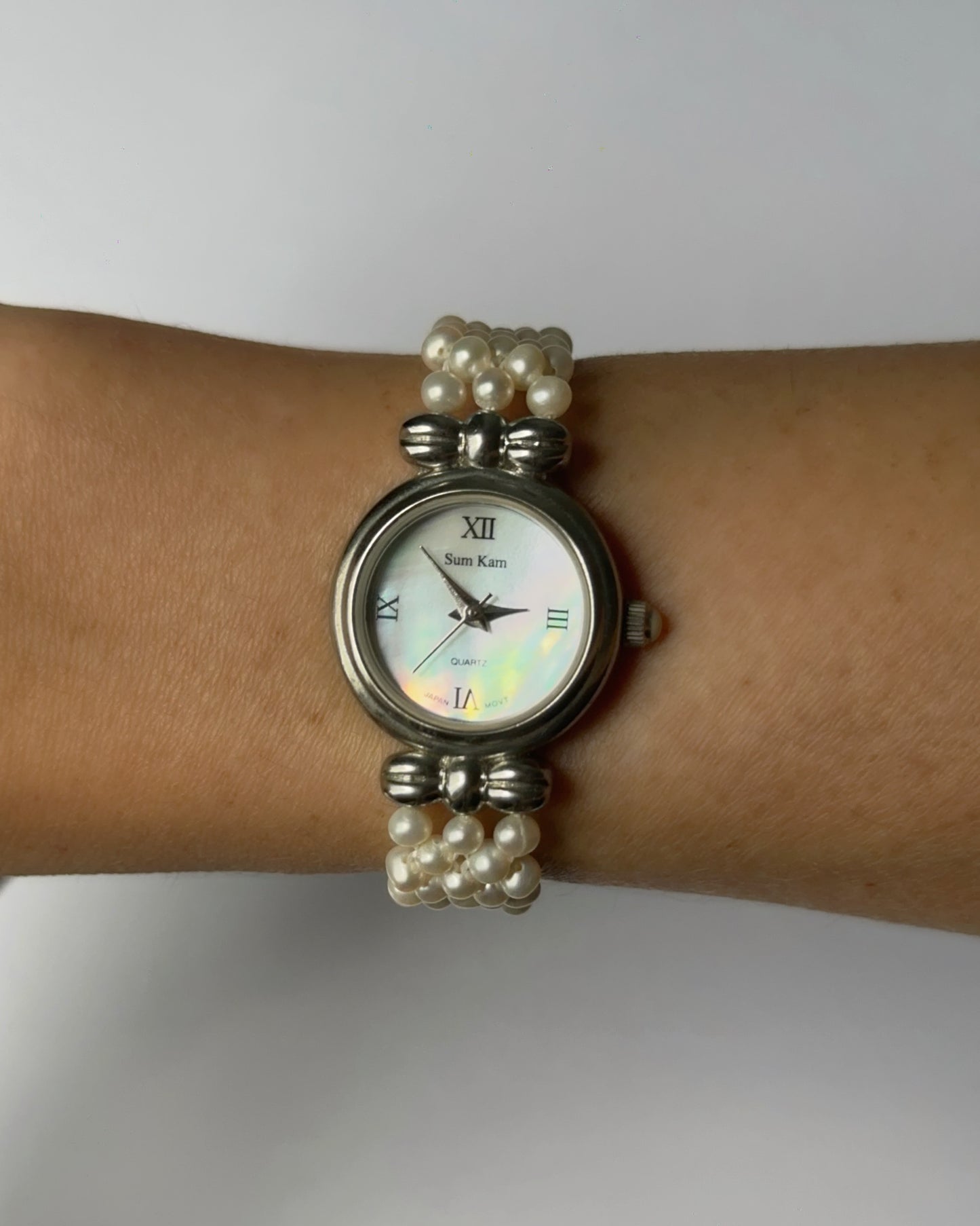Celeste Pearl Silver Tone Watch