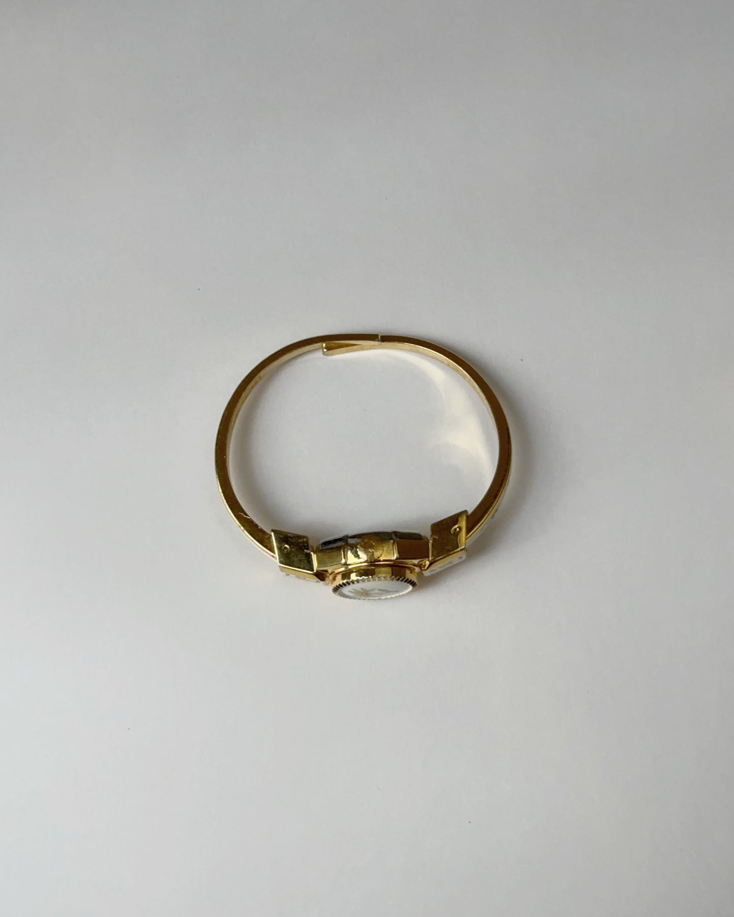 Vintage Yellow Floral Peek-A-Boo Bangle Watch