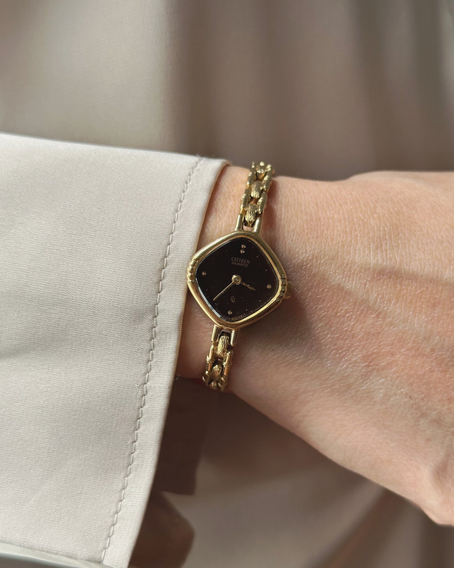 Rare Gold Tone Diamond Shape Citizen Watch