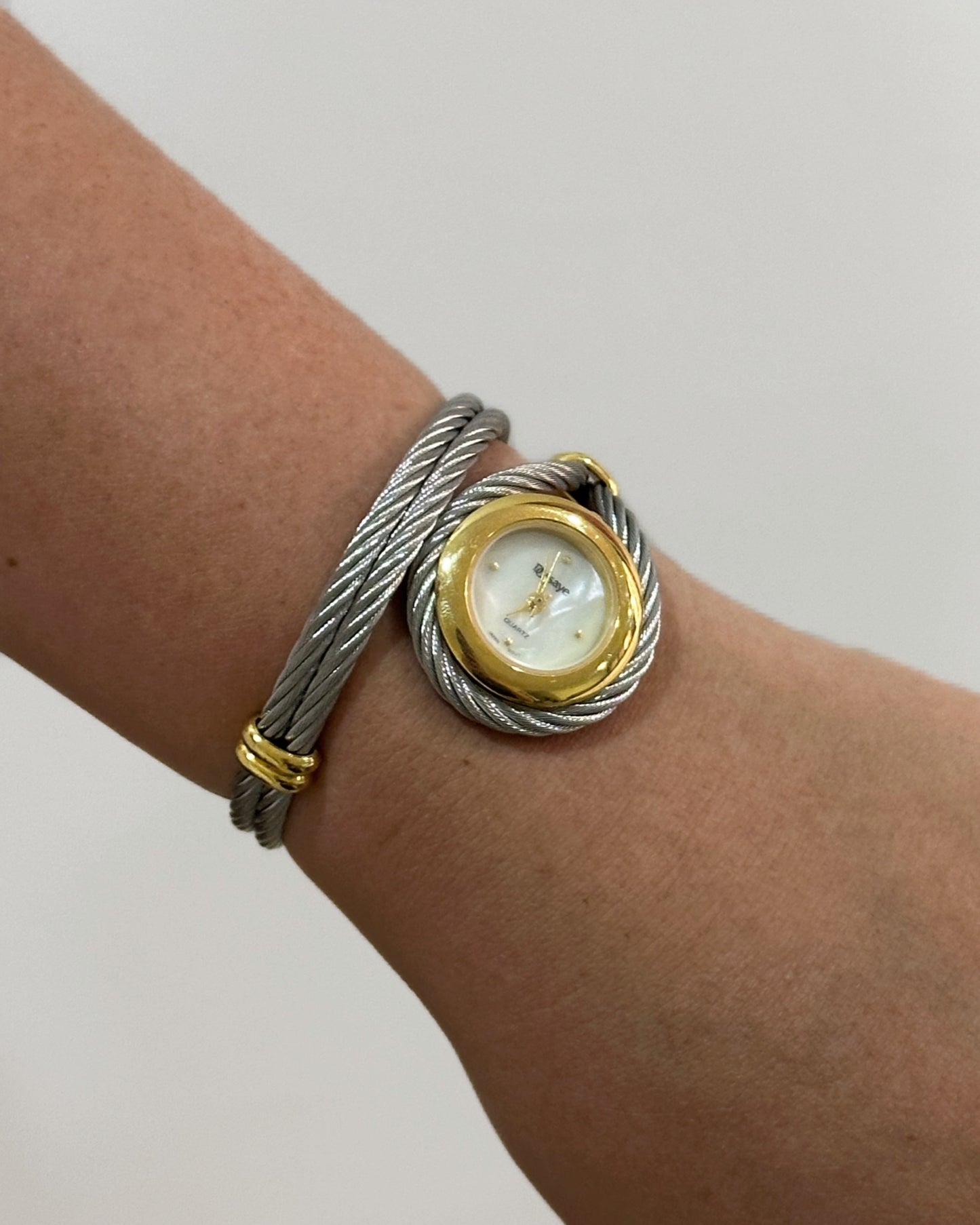 Unique Vintage Gilded Twist Bangle Watch