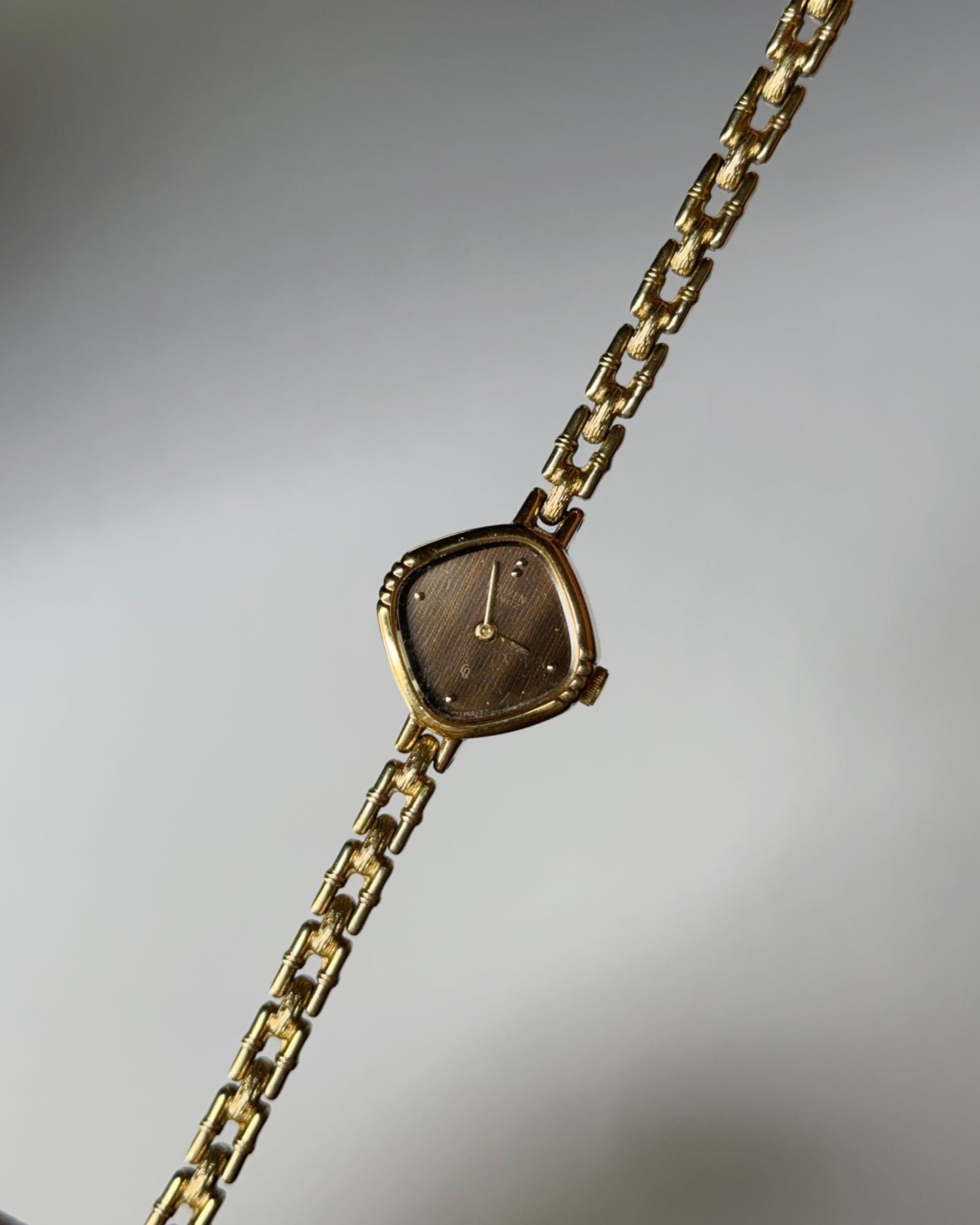 Rare Gold Tone Diamond Shape Citizen Watch