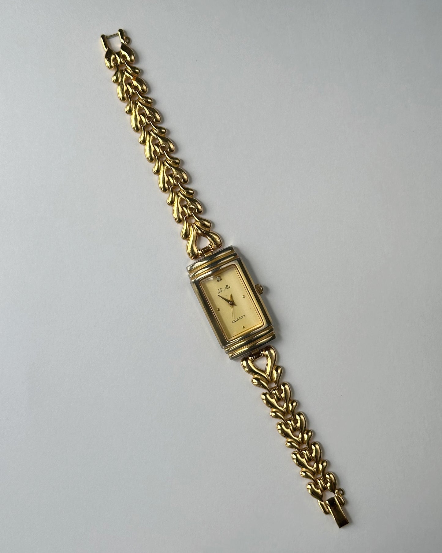 Vintage Tank Gold Tone Bracelet Watch