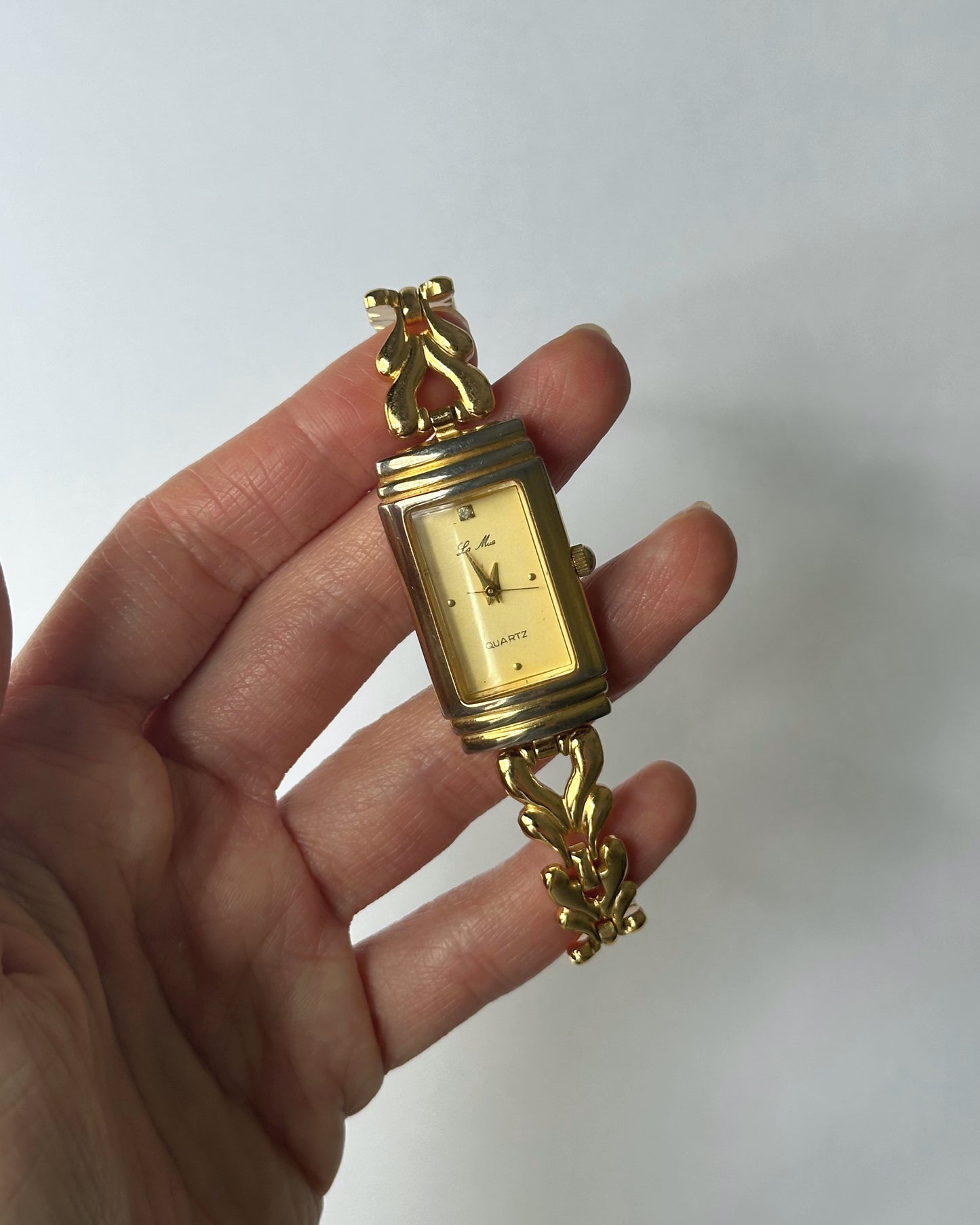 Vintage Tank Gold Tone Bracelet Watch