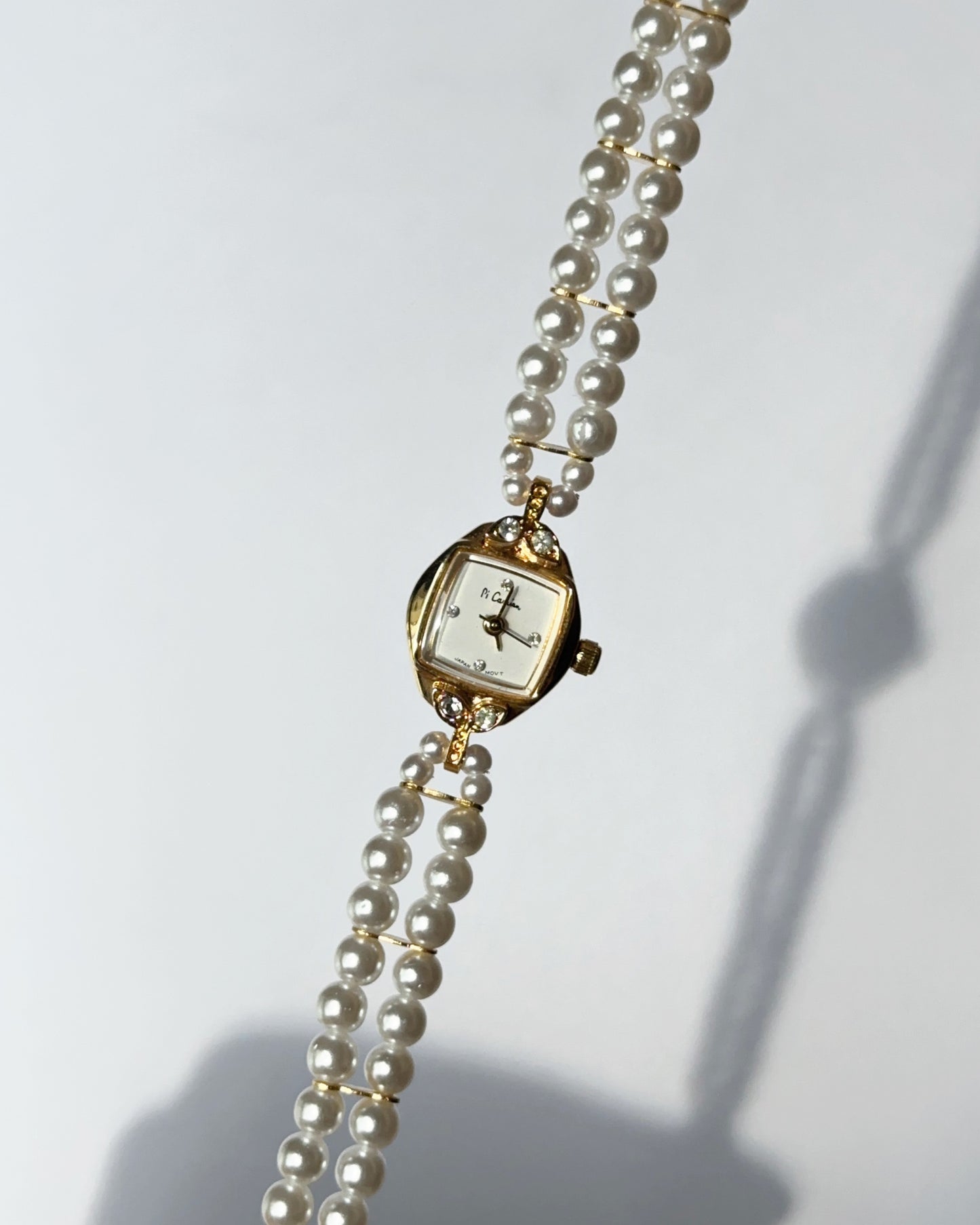 Petite Pearl Manual Winding Gold Tone Watch