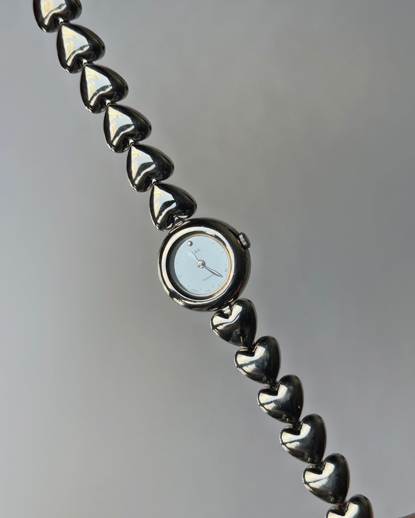 Alba Chrome Heart-Link Bracelet Watch