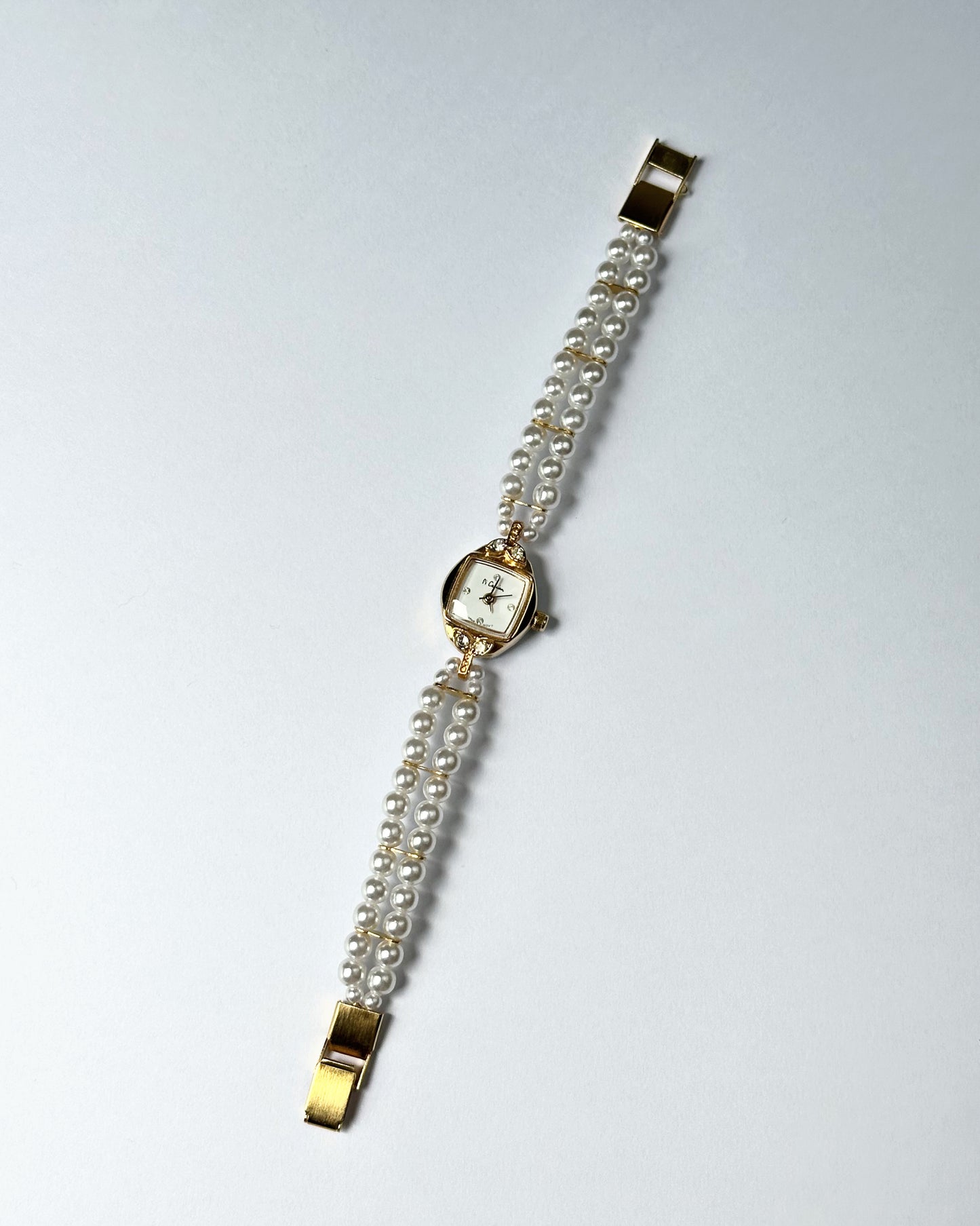 Petite Pearl Manual Winding Gold Tone Watch