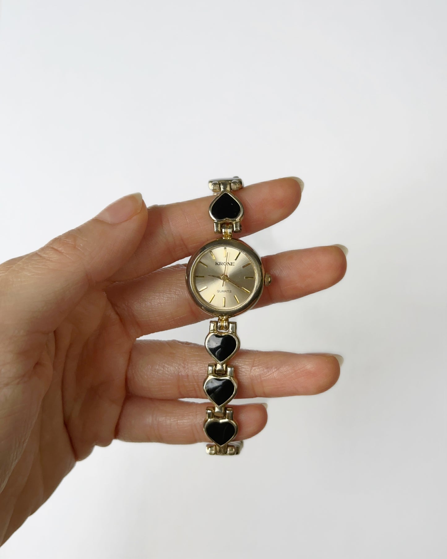 Black hearts gold vintage watch japan