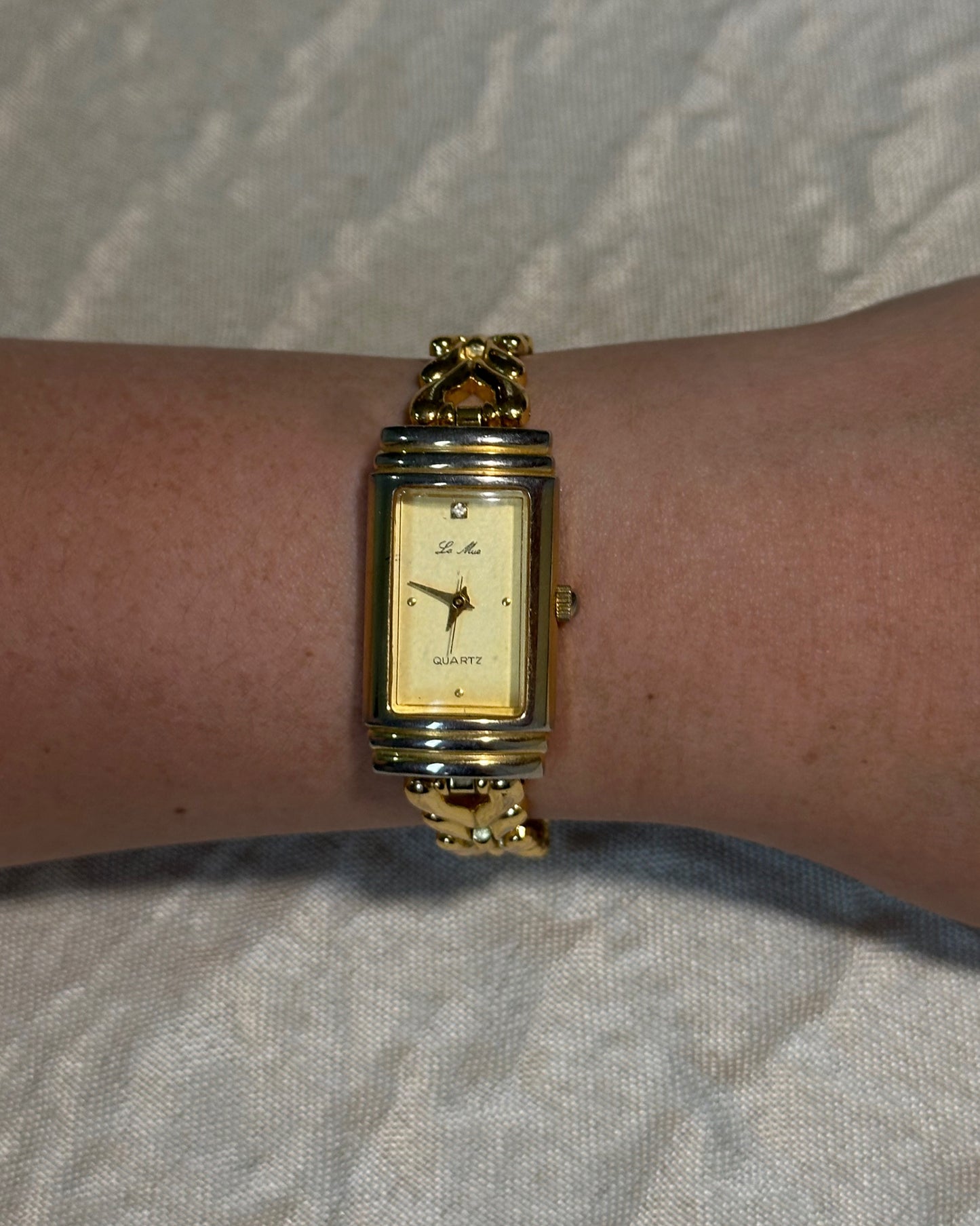 Vintage Tank Gold Tone Bracelet Watch