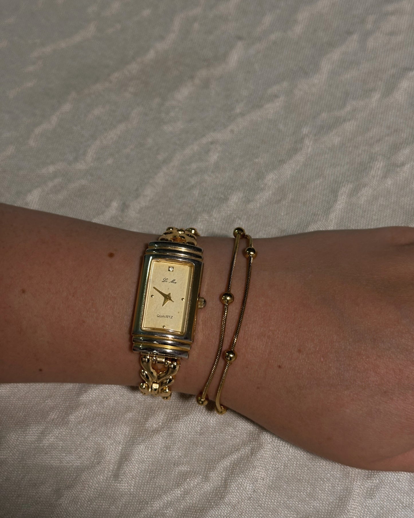 Vintage Tank Gold Tone Bracelet Watch