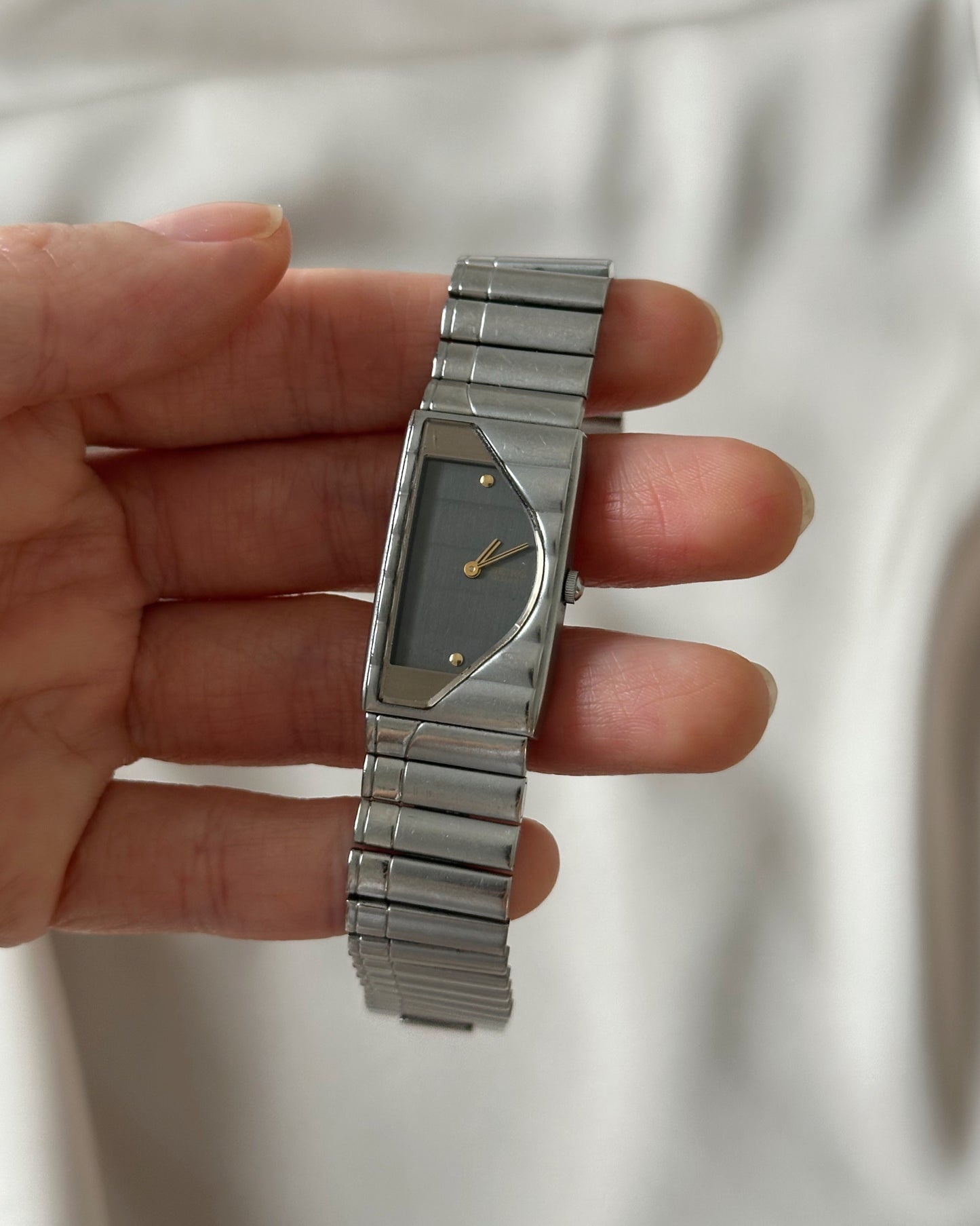 Seiko Half Moon Silver Tone Watch