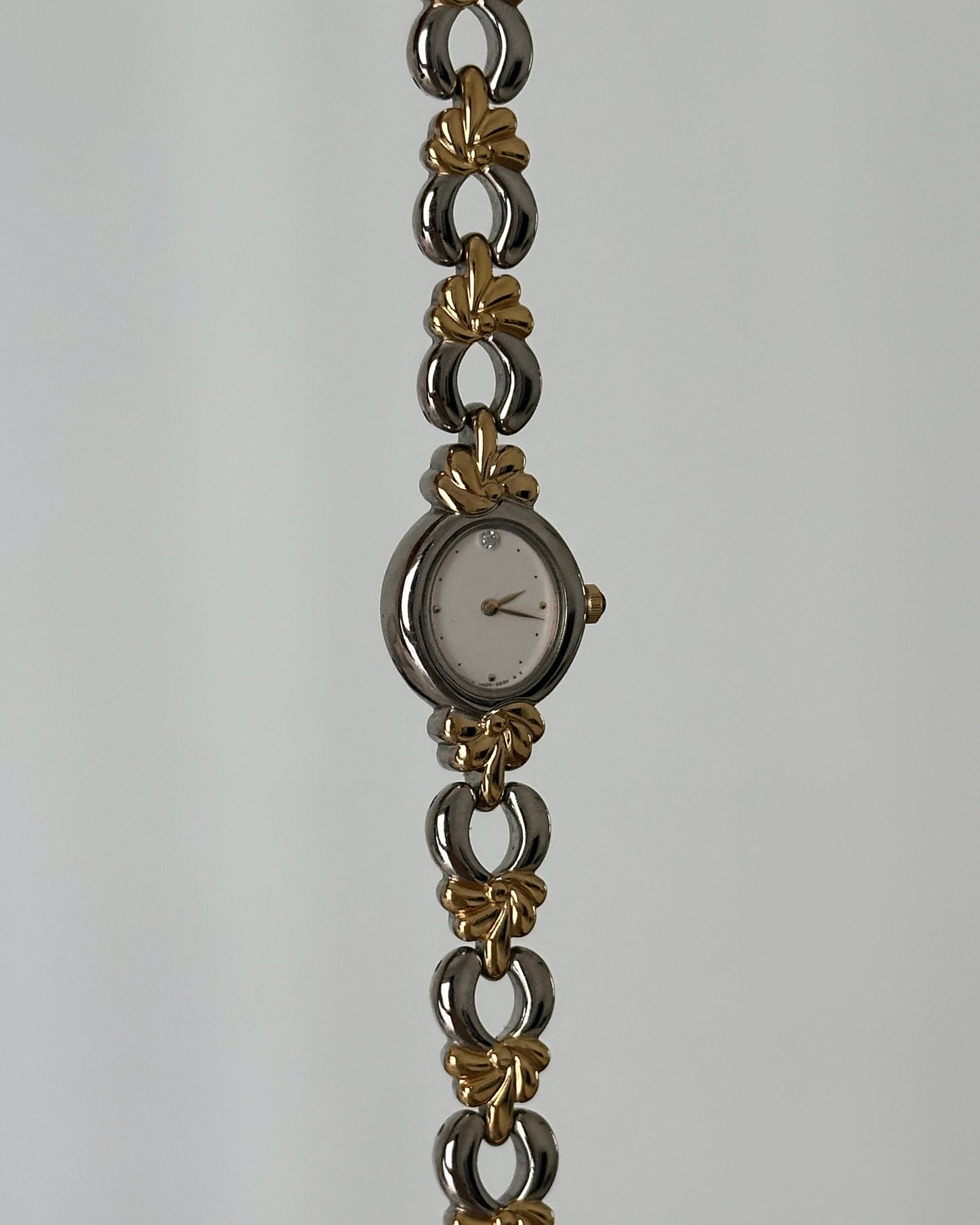 Dainty dual tone vintage women watch