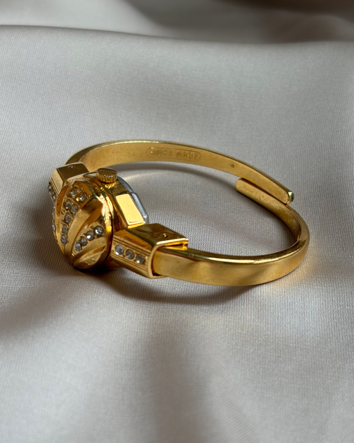 Swiss Made Golden Peek-a-Boo Crystal Watch