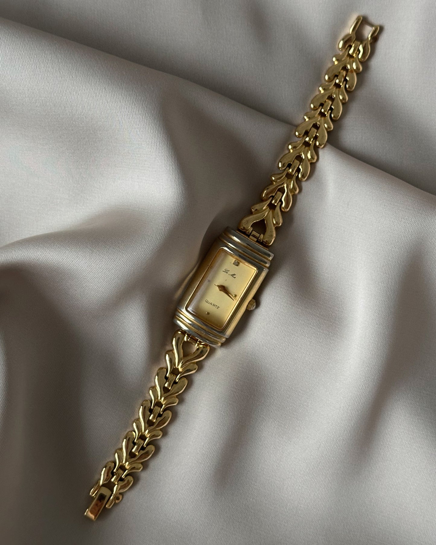 Vintage Tank Gold Tone Bracelet Watch