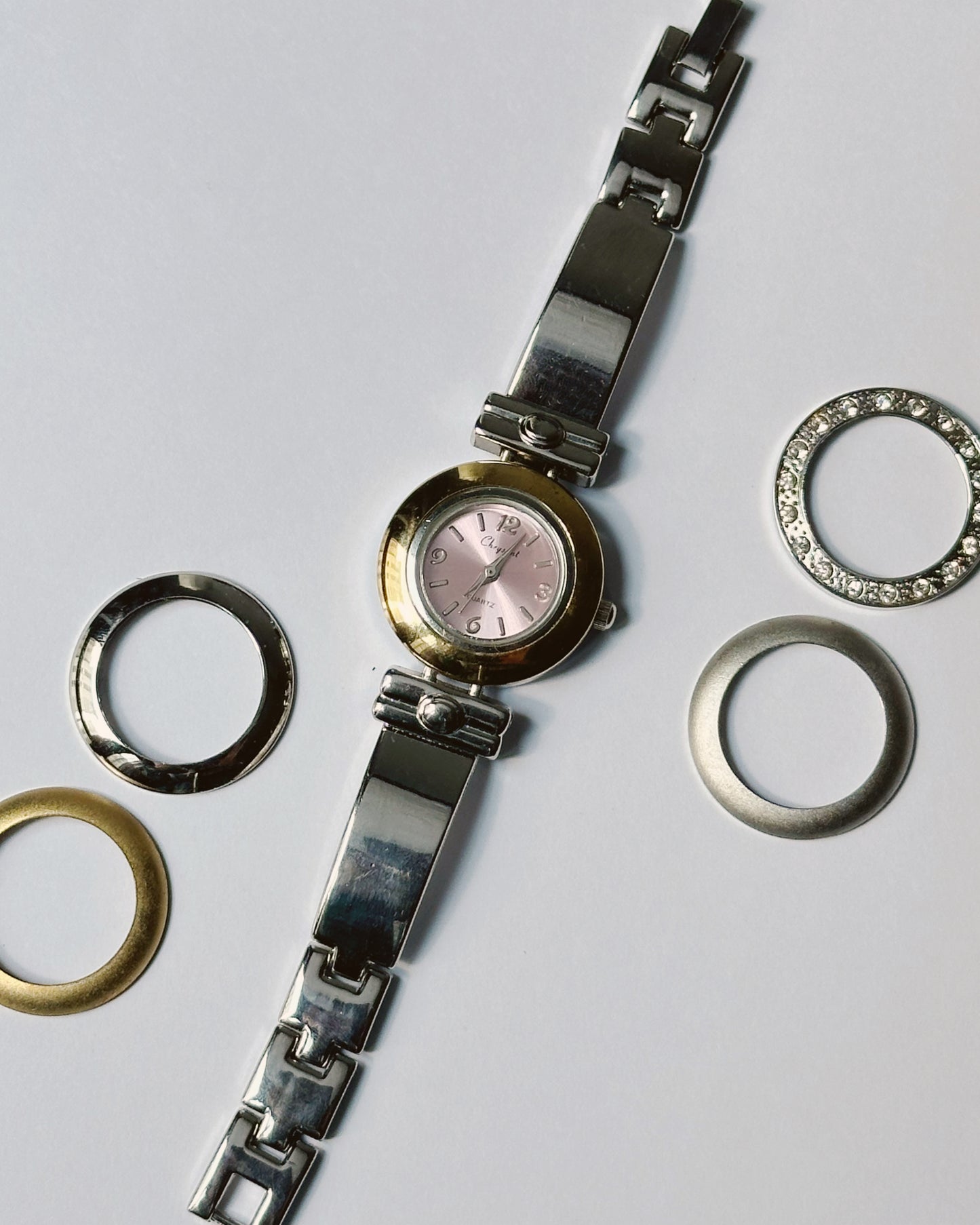 Interchangeable Pink Dial Watch Set