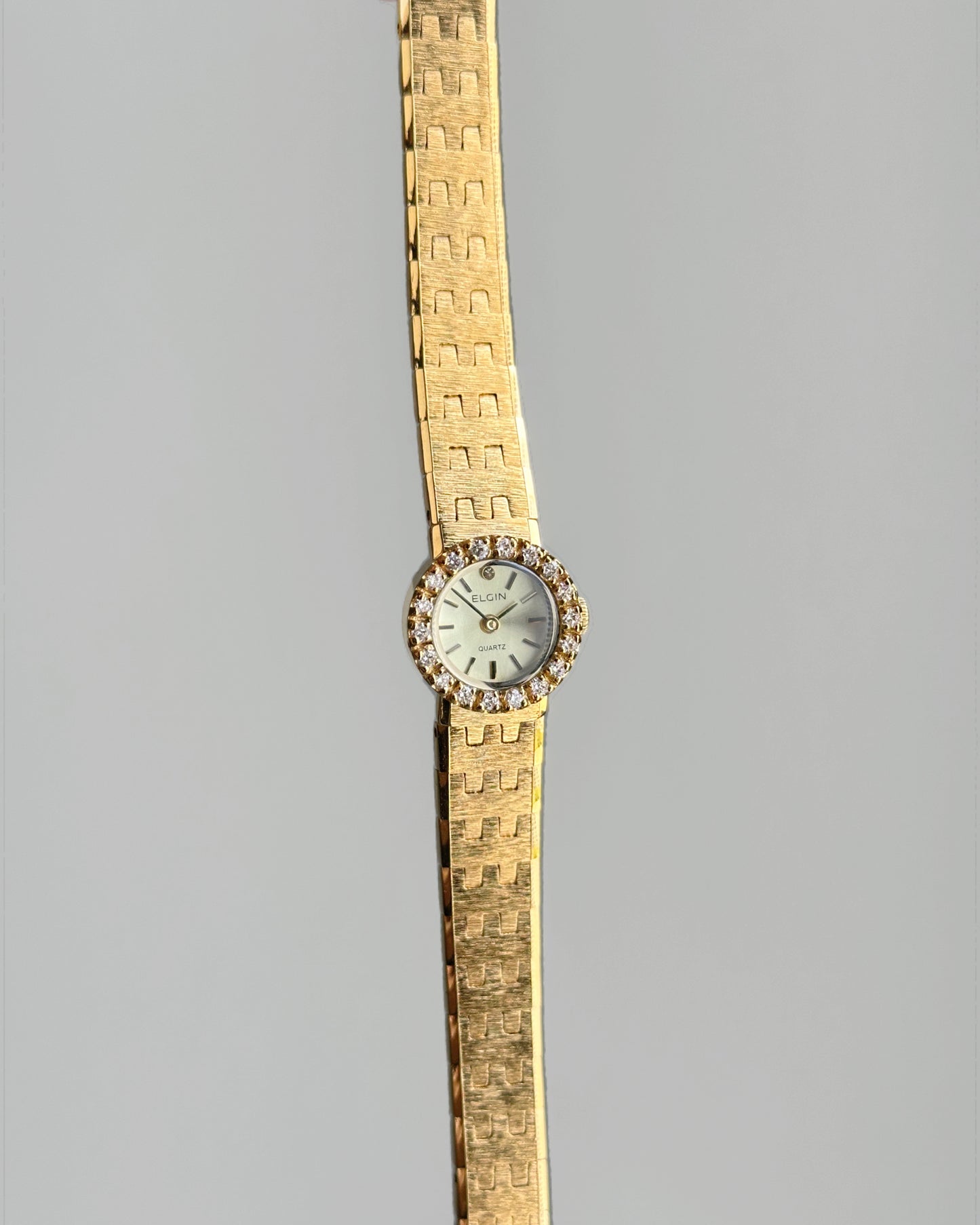 Elgin Gold Crystal Vintage Swiss Watch