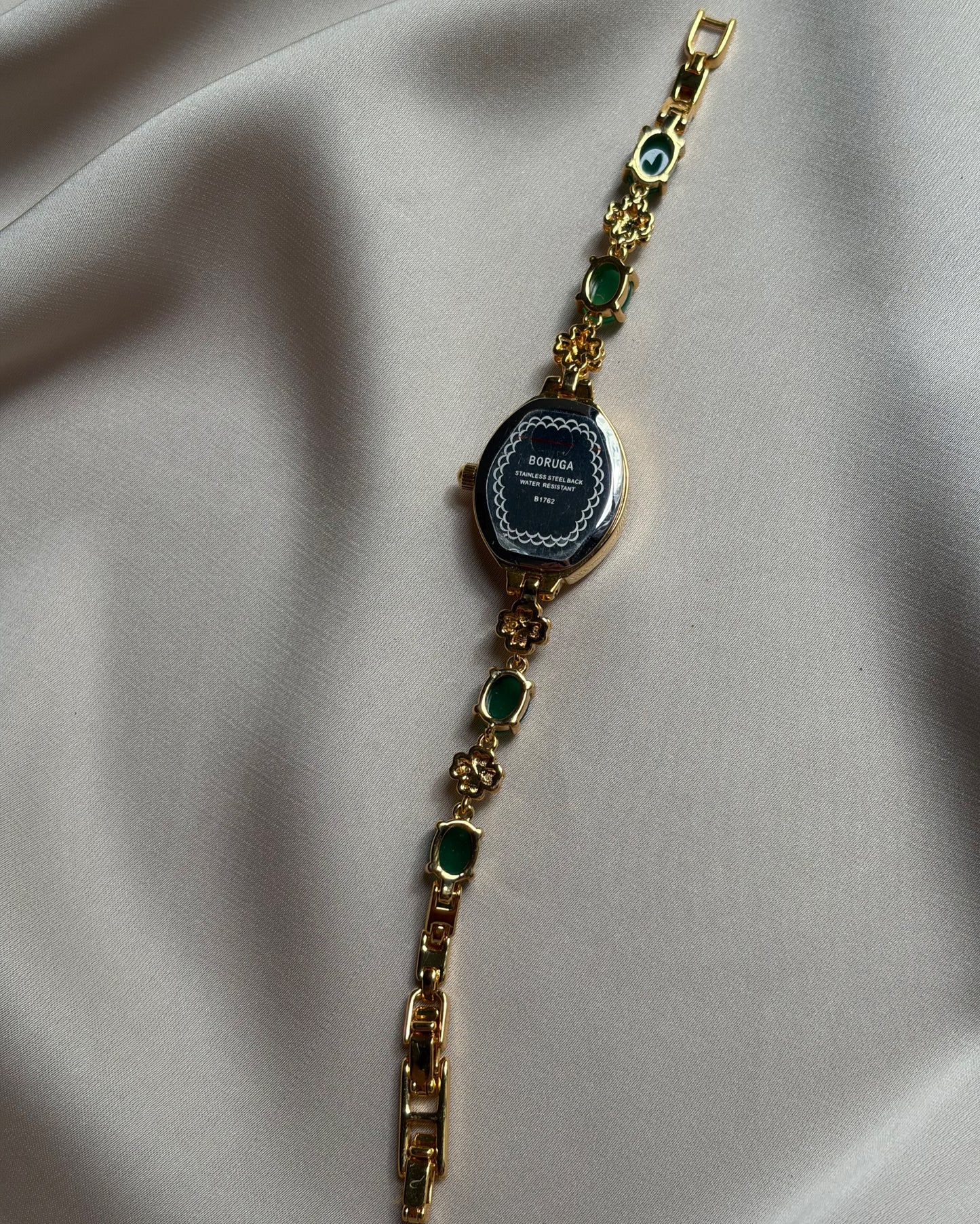 Lucky Green Boruga Gold Tone Watch
