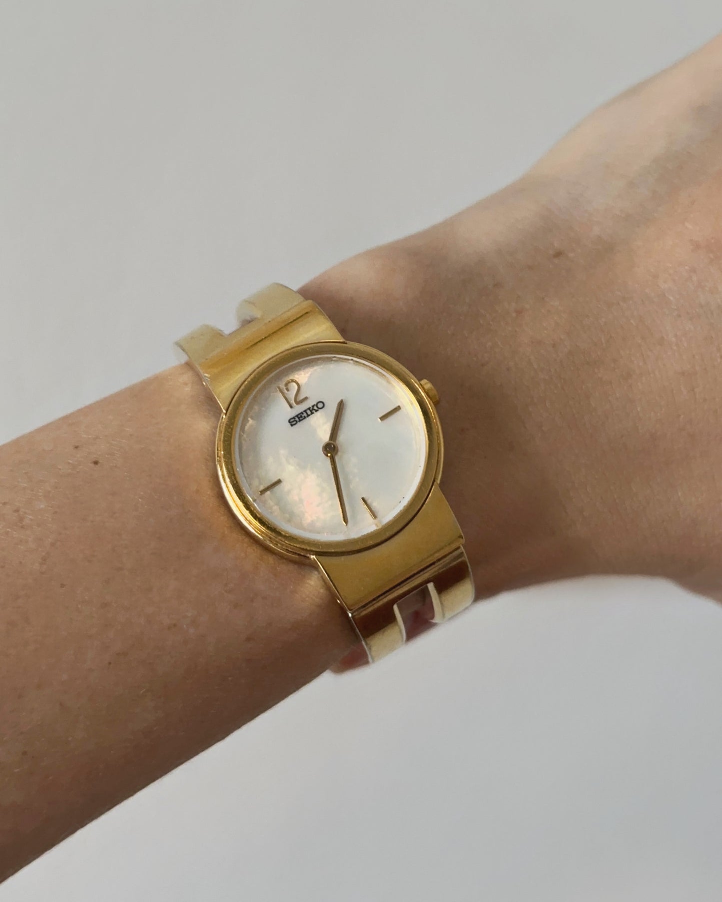 Seiko Gold Bangle Mother-of-Pearl Watch