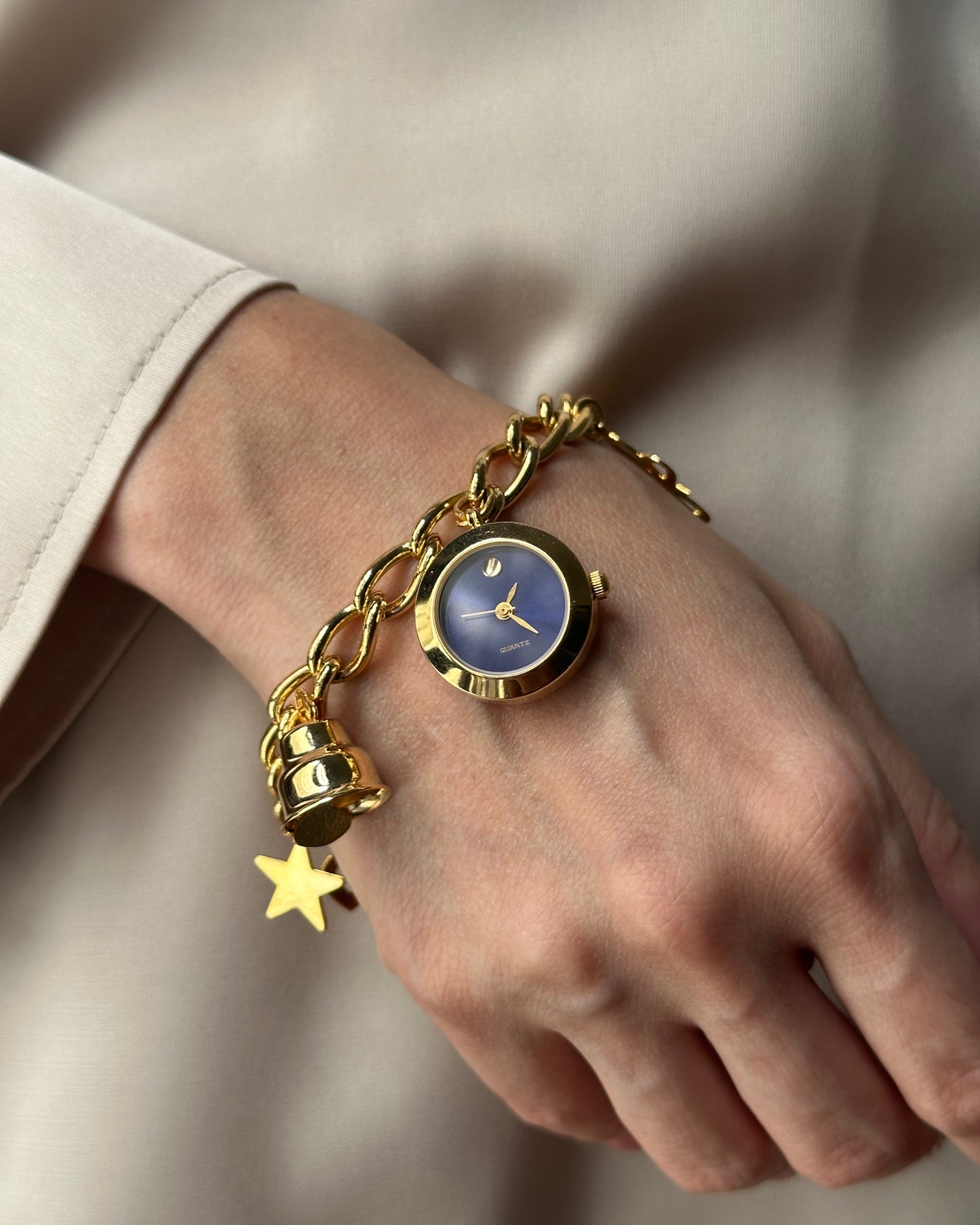 Gold Tone Whimsical Charm Watch