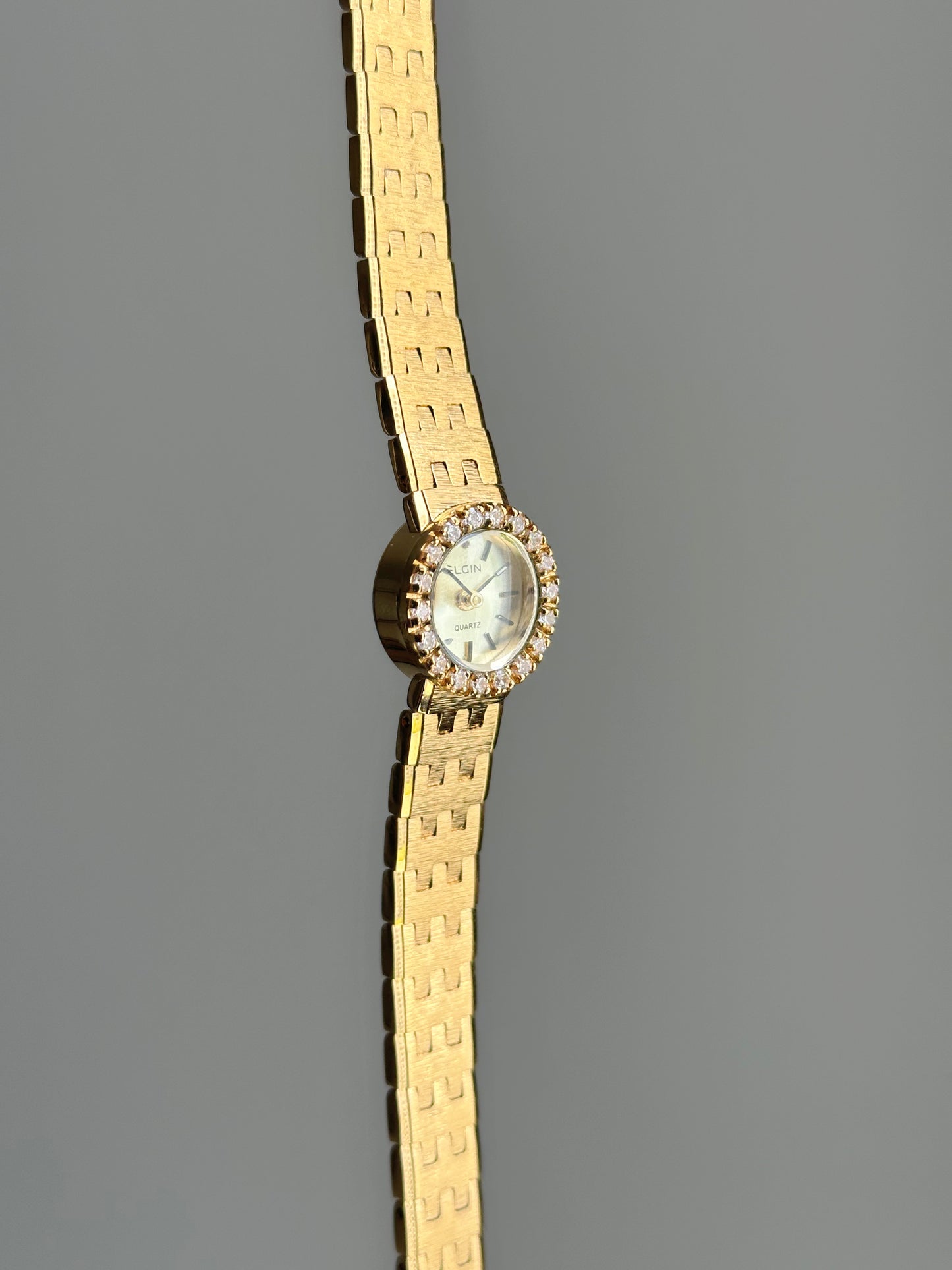 Gold Crystal Vintage Swiss Watch