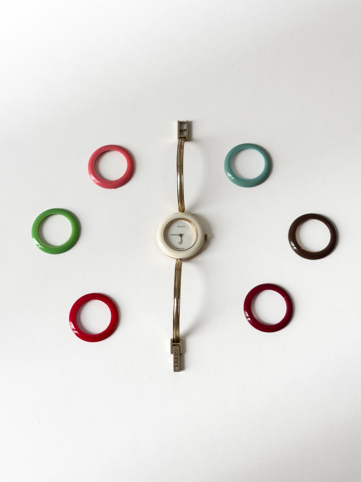 Gucci Interchangeable Bezel Bangle Watch 80s