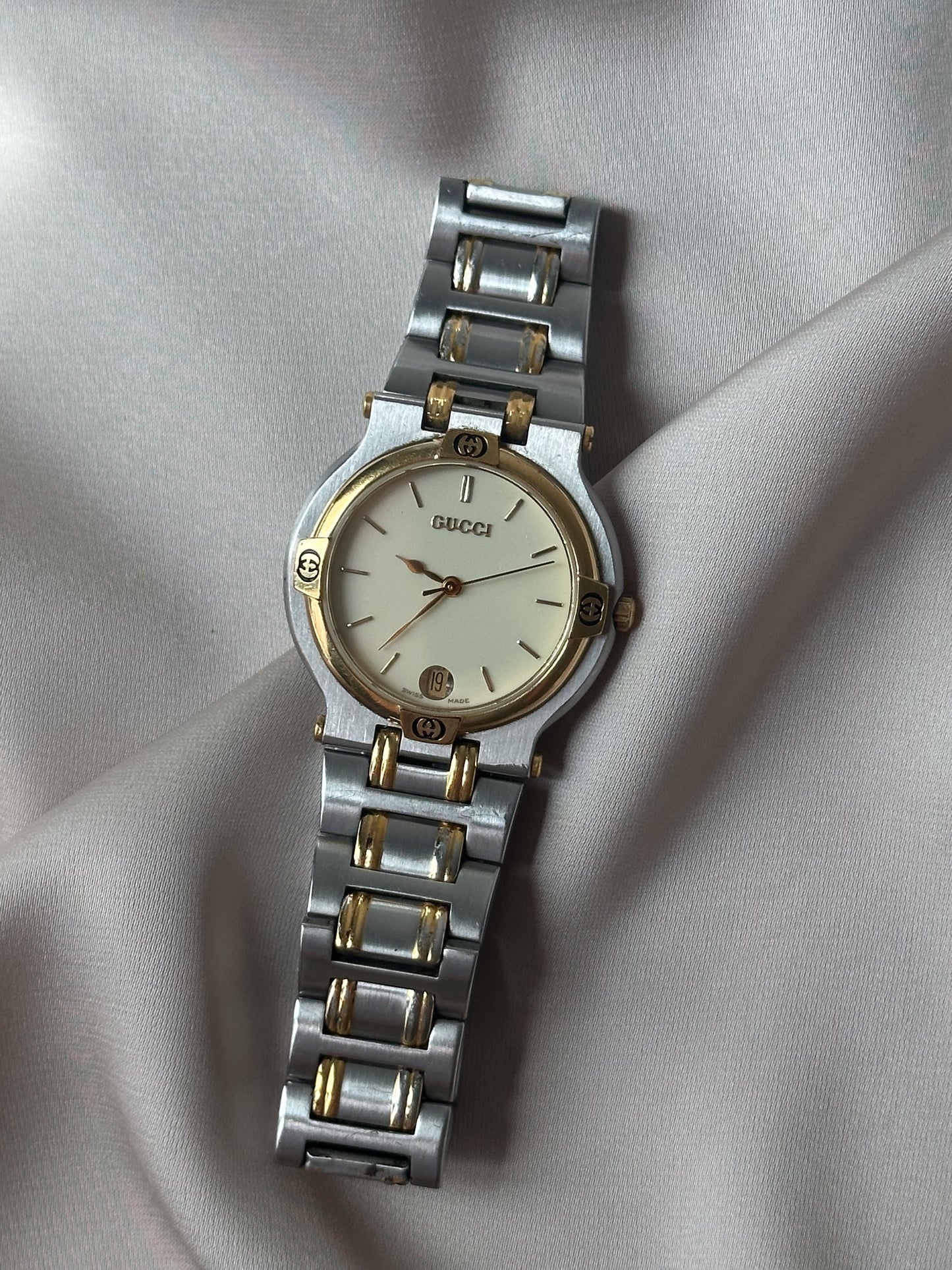 Couple Set: Gold + Grey Steel Gucci Watches