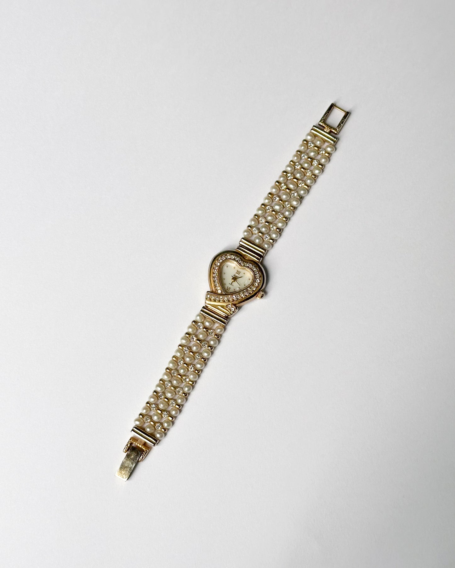 The Ever After Pearly Heart Bracelet Watch