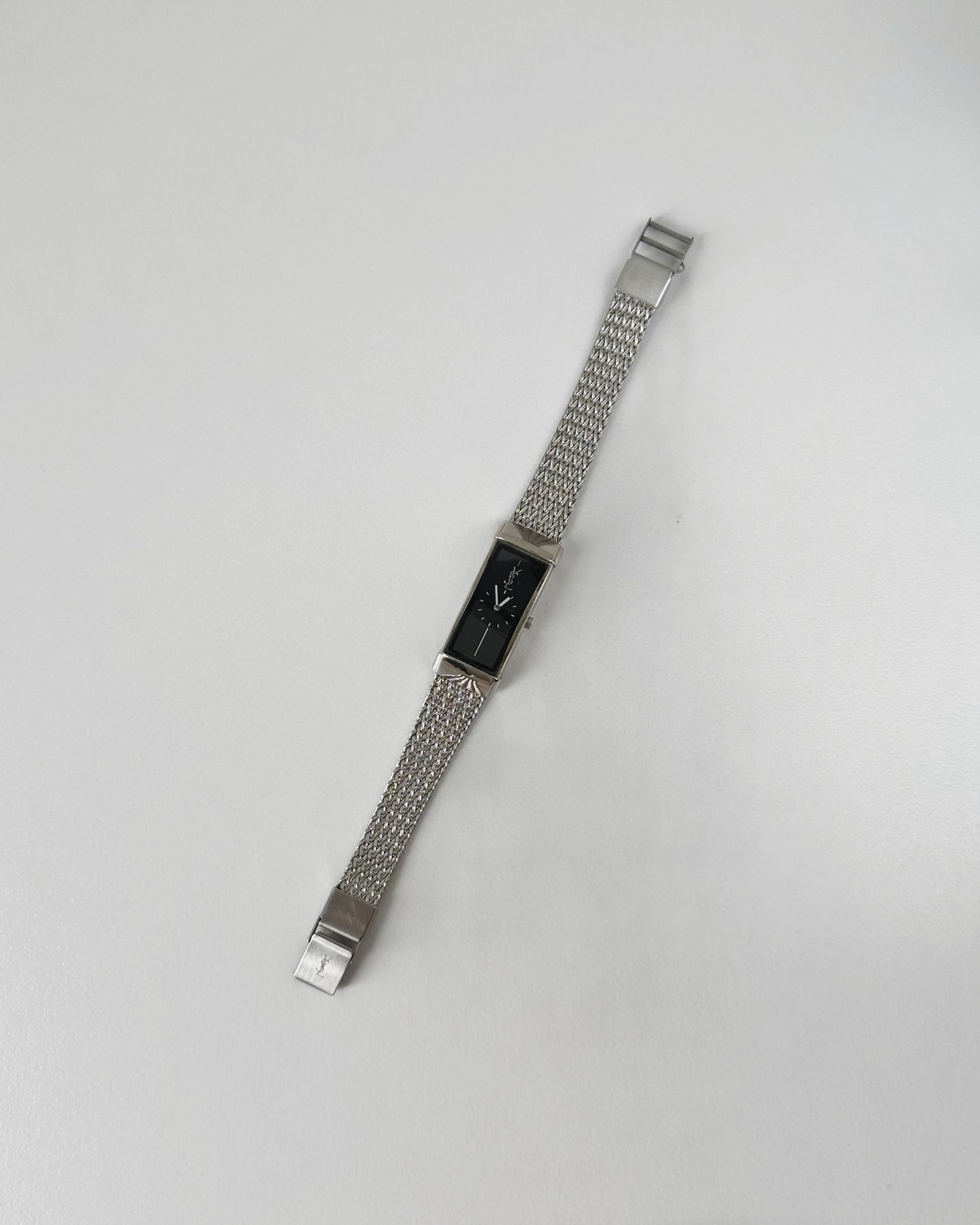 YSL rectangular watch black dial